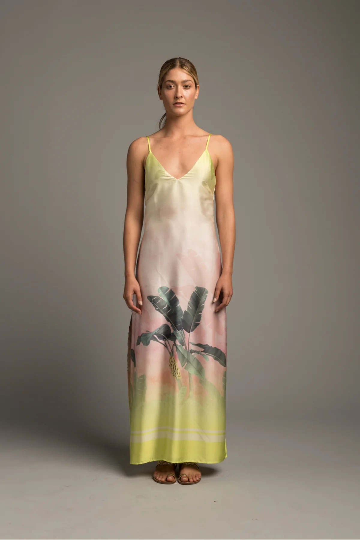 Calypso Slip Dress - Banana Palms