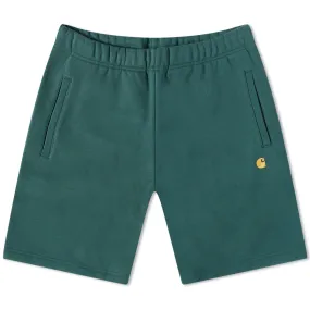 Carhartt WIP Discovery Green Gold Chase Sweat Shorts