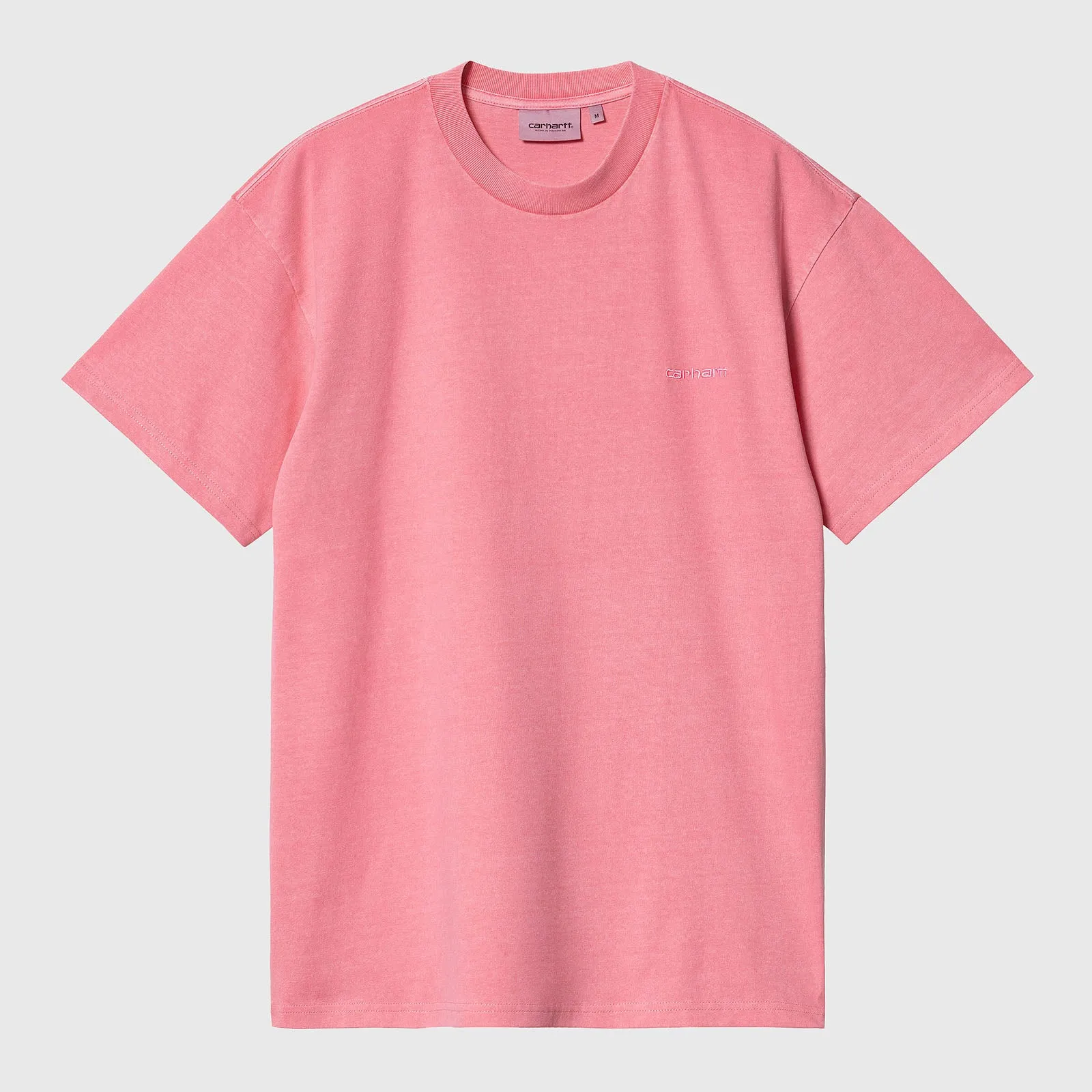 Carhartt Wip Men's Pink Fluorescent Duster Script Short Sleeve T-shirt