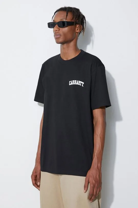 Carhartt WIP University Script Yellow Cotton T-Shirt