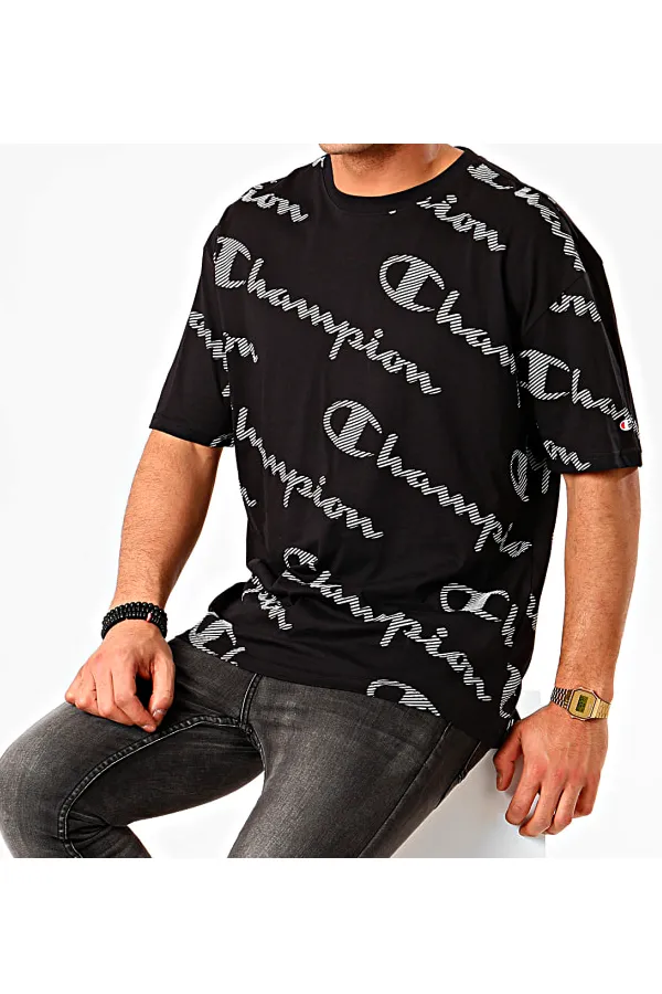 Champion Black Logo Print T-shirt