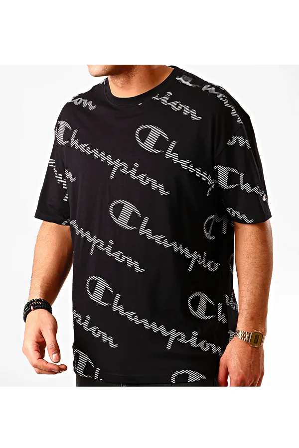 Champion Black Logo Print T-shirt