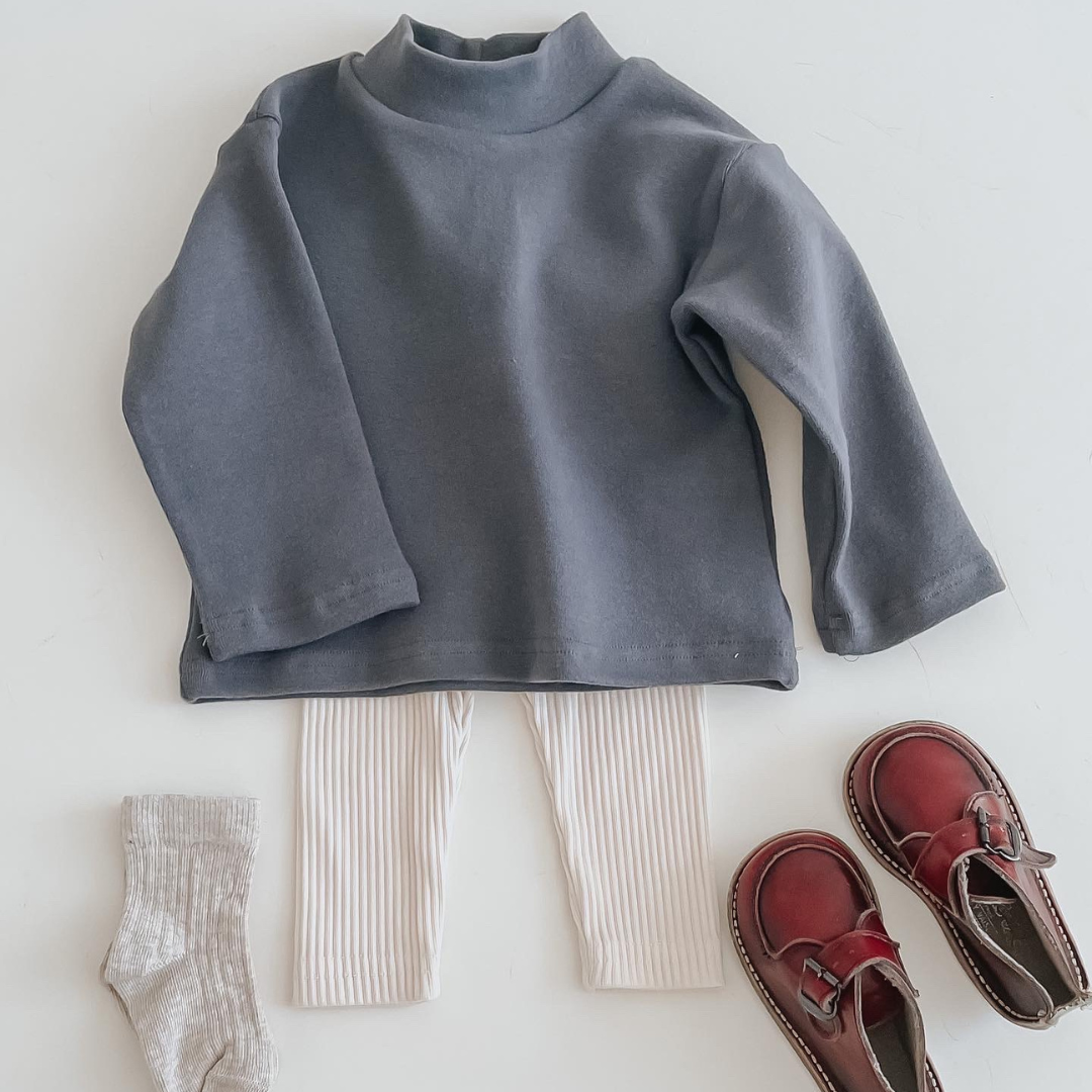 Charcoal Turtleneck Top