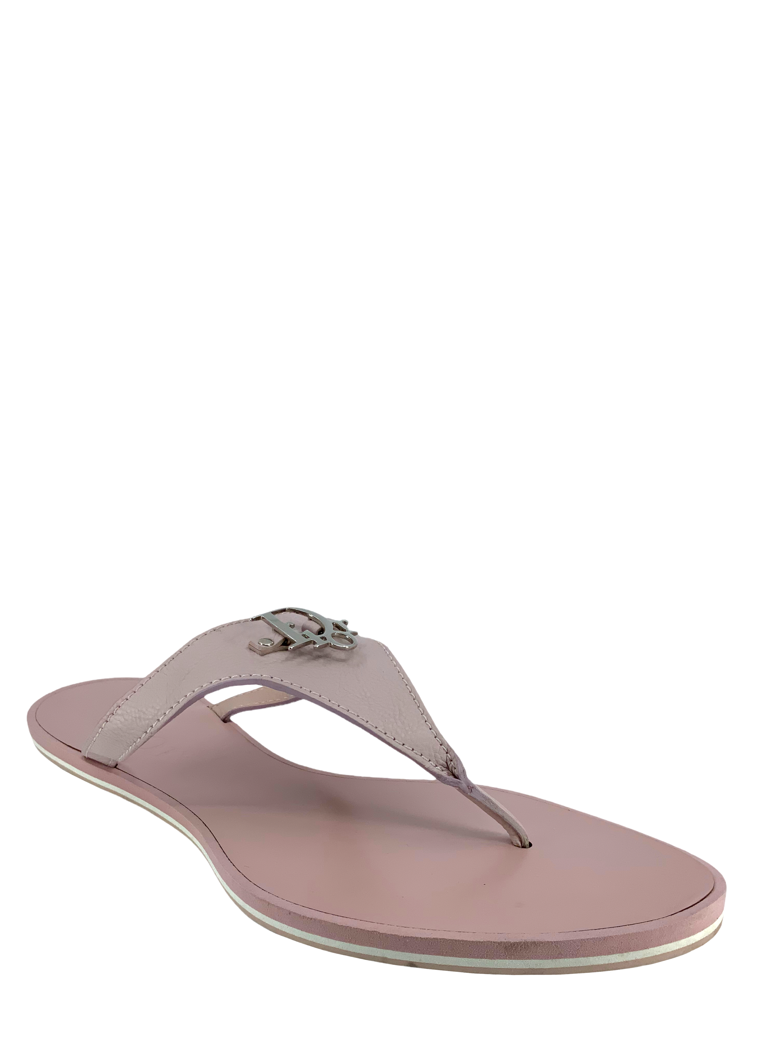 Christian Dior Leather Thong Sandals Size 10