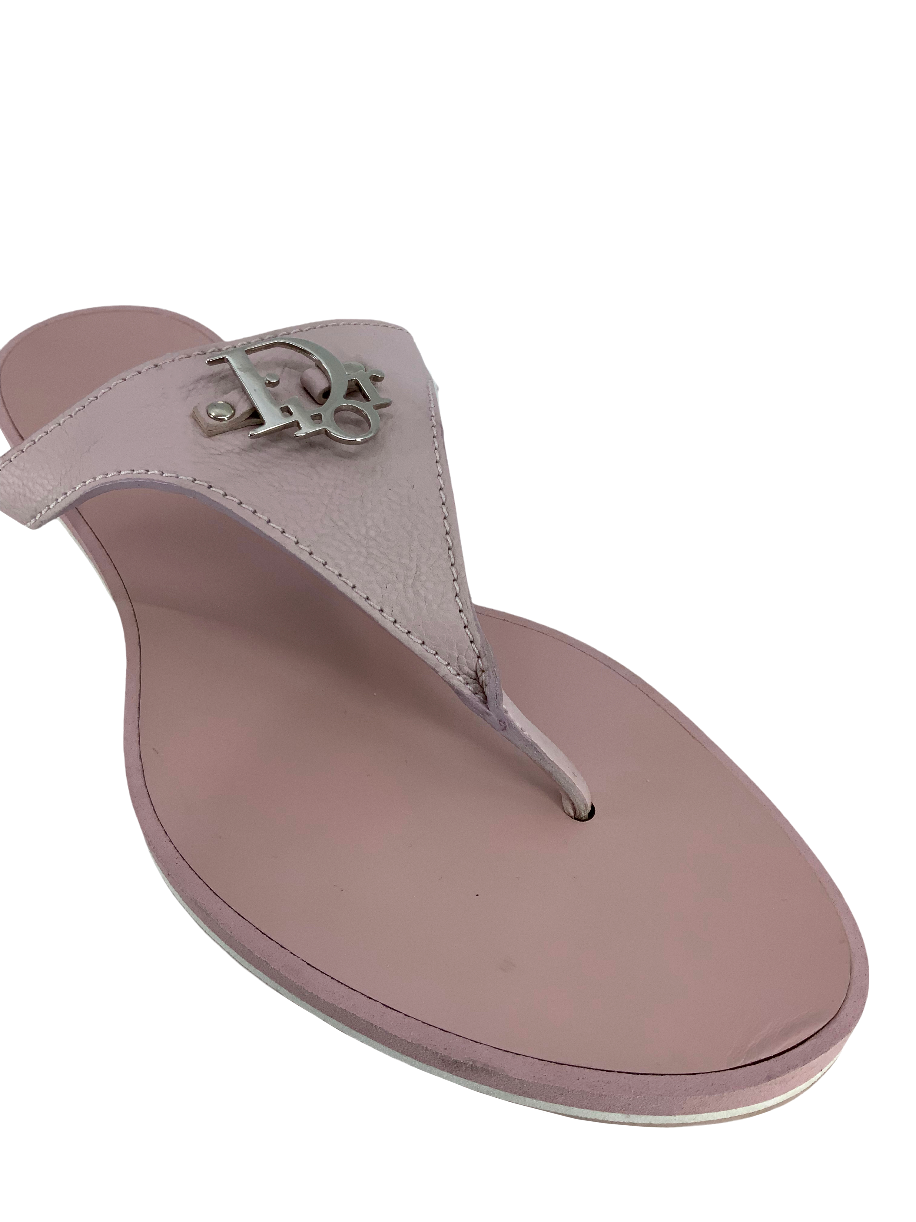 Christian Dior Leather Thong Sandals Size 10