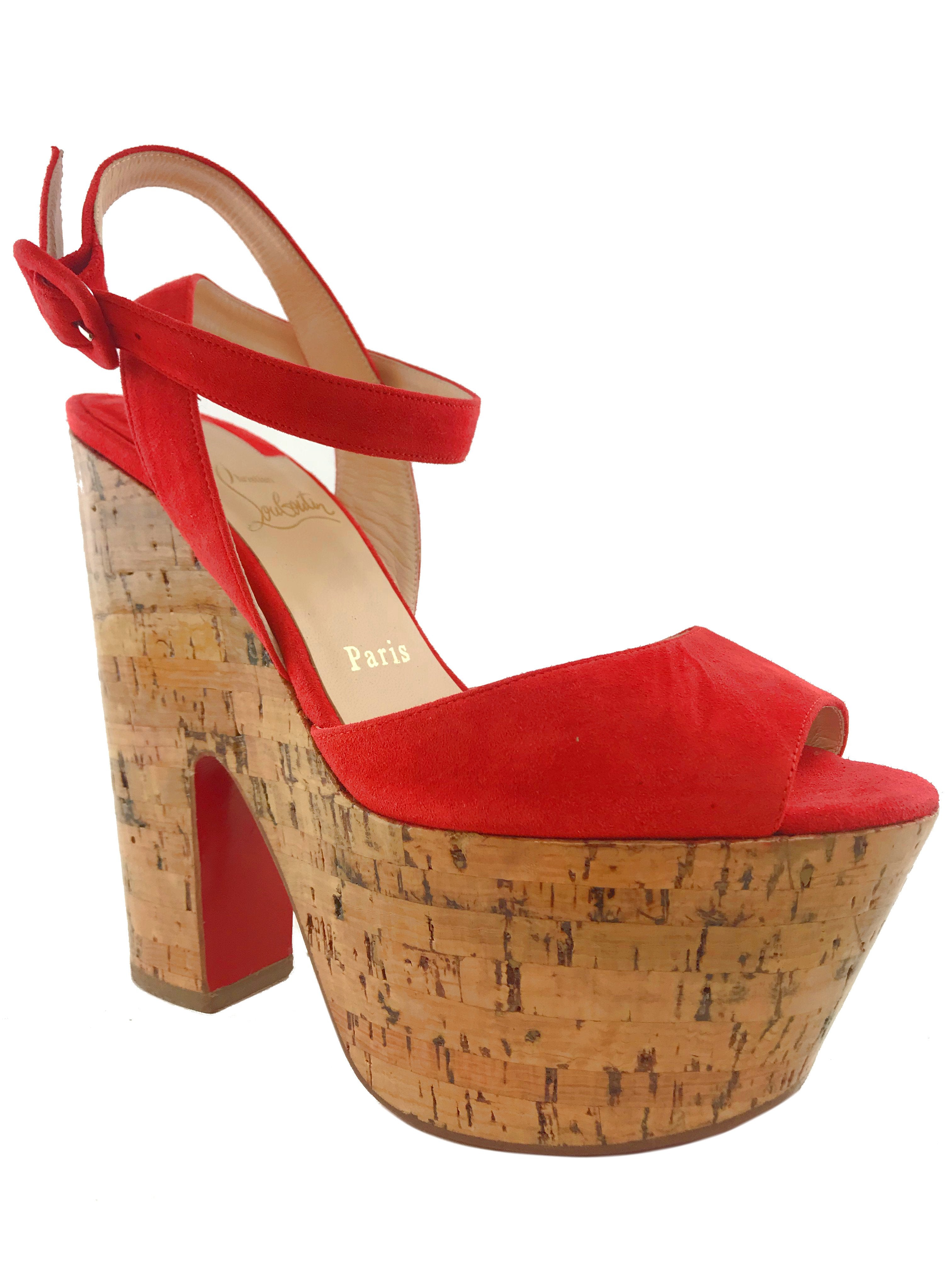 Christian Louboutin Suede Super Dombasle Sandals Size 7.5 for sale new.