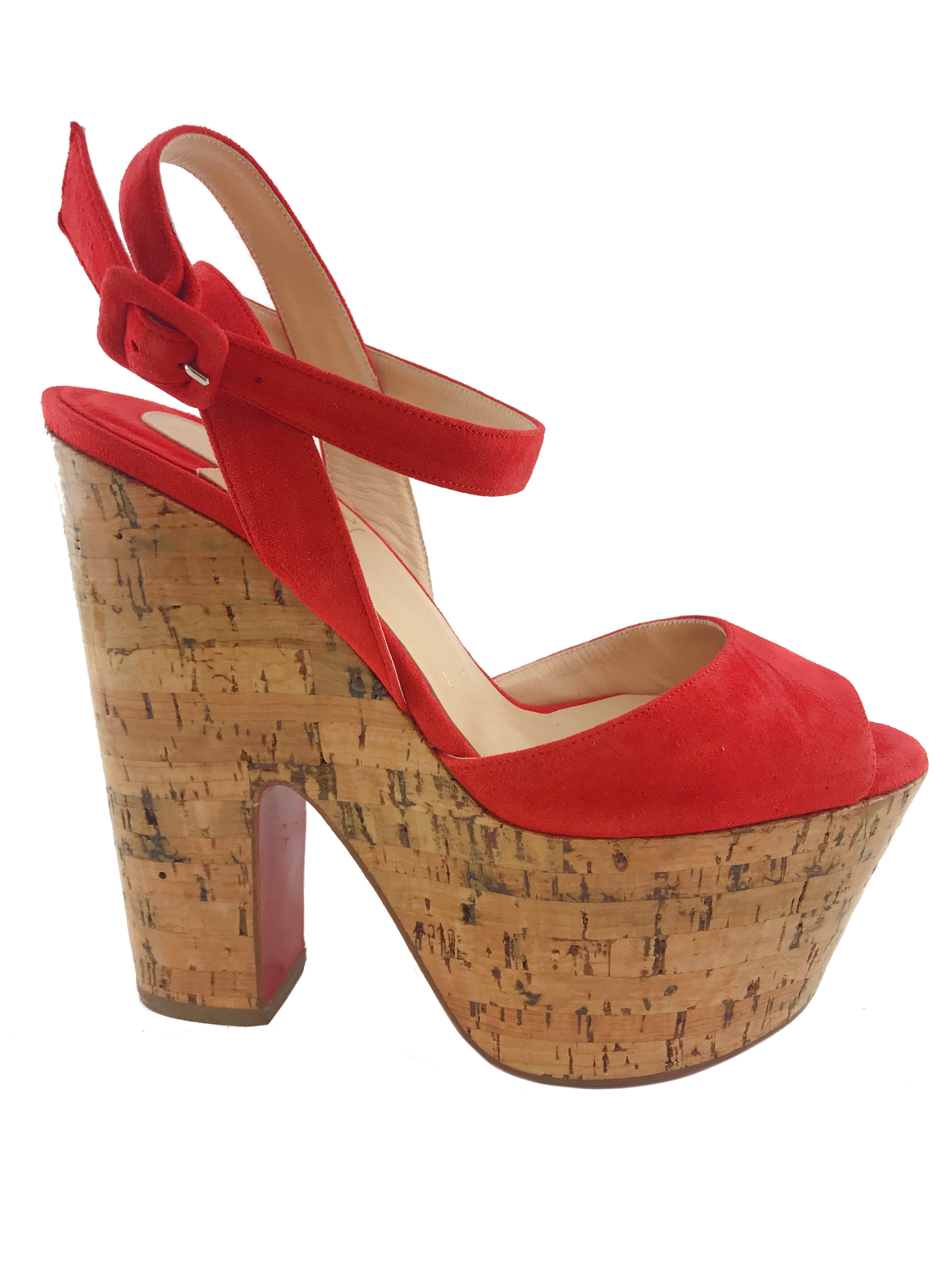 Christian Louboutin Suede Super Dombasle Sandals Size 7.5 for sale new.