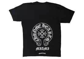 CHROME HEARTS black Miami horse shoe pocket t-shirt.