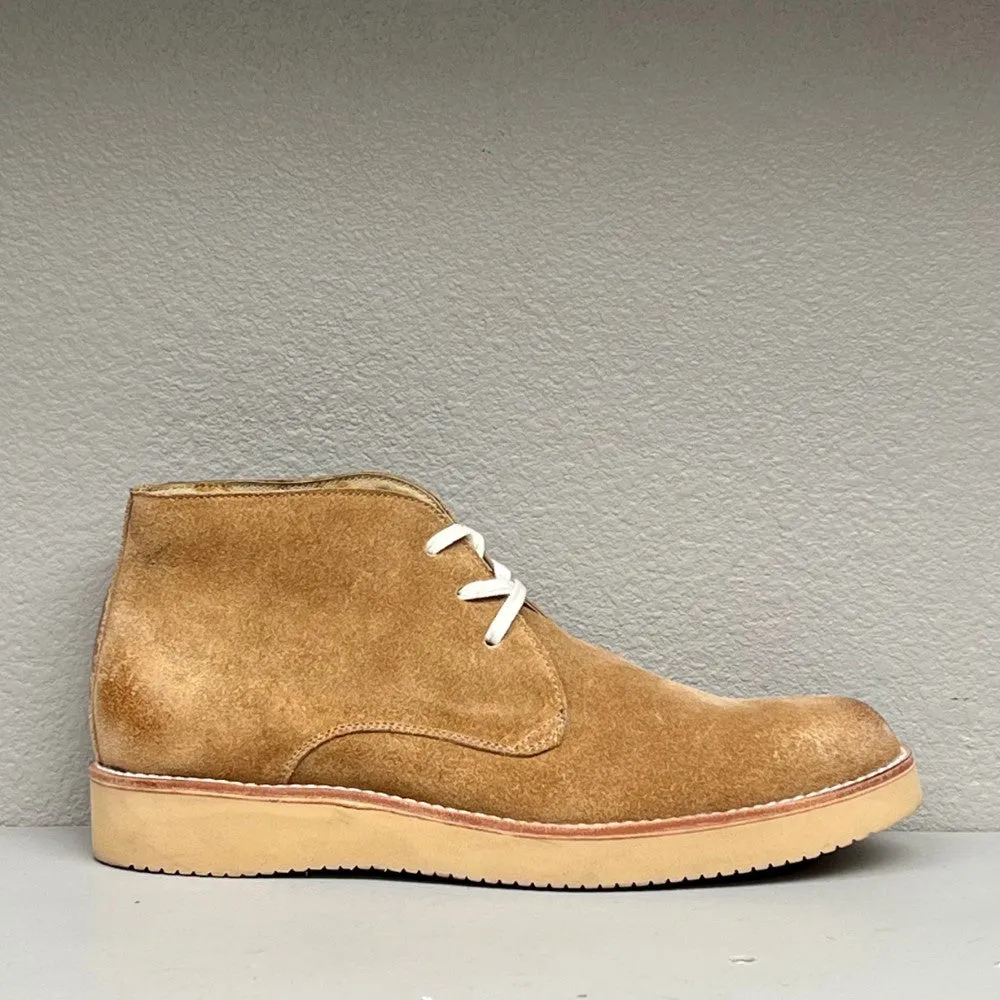 Chukka Boot Lace Up Tan Suede Oil Accents Rubber Sole