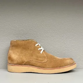 Chukka Boot Lace Up Tan Suede Oil Accents Rubber Sole