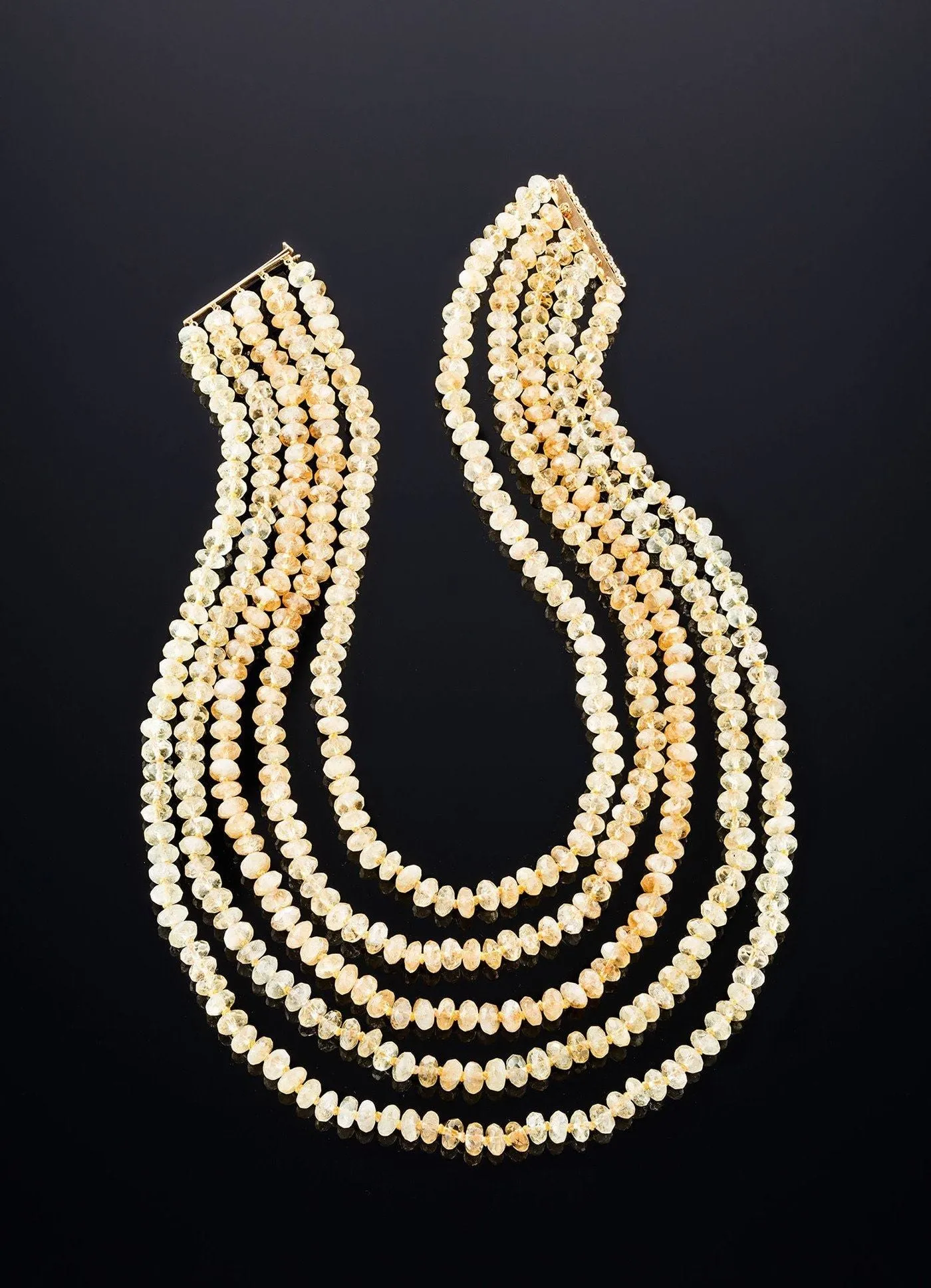 14K Five-Strand Citrine Necklace