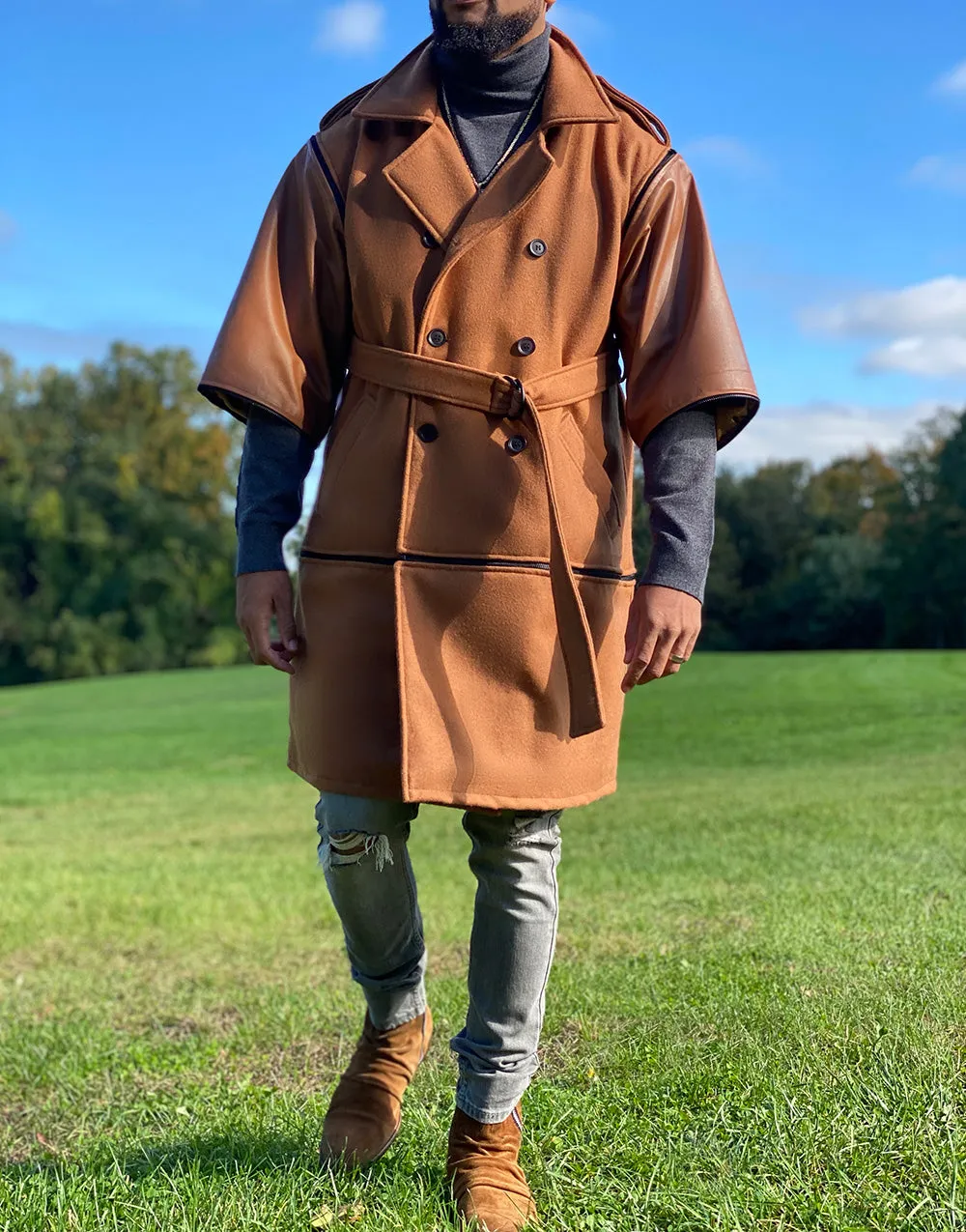 Cognac Convertible Coat