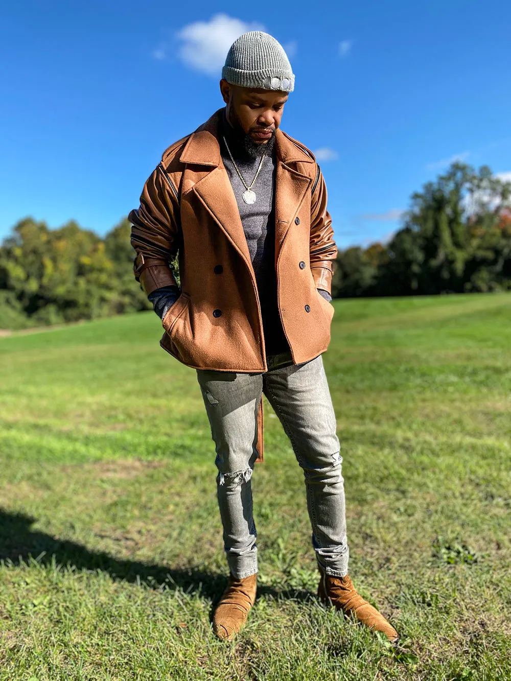 Cognac Convertible Coat