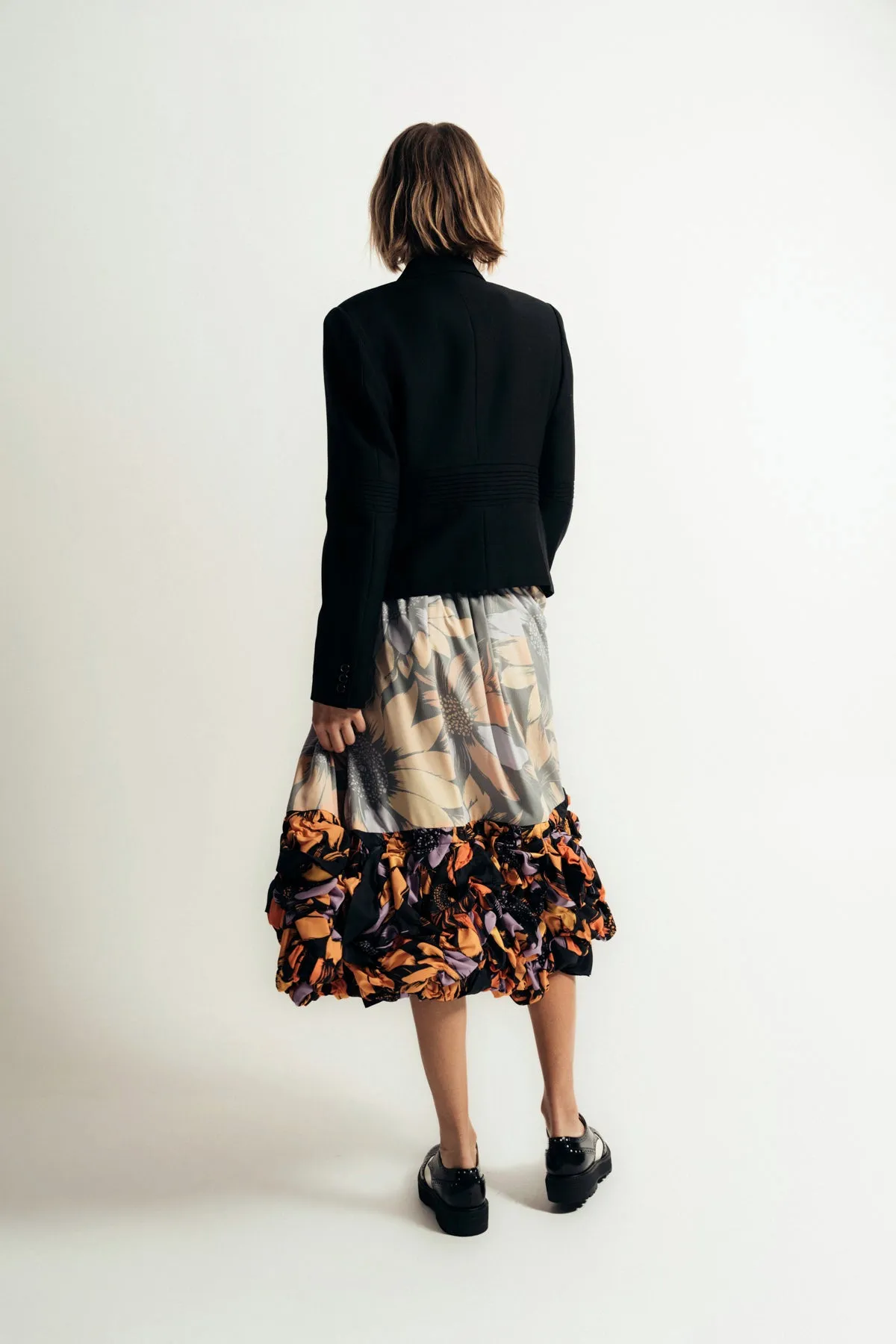 COMME DES GARCONS FLORAL CREPE SKIRT