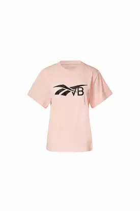 Coral Glow Reebok x Victoria Beckham Logo T-shirt