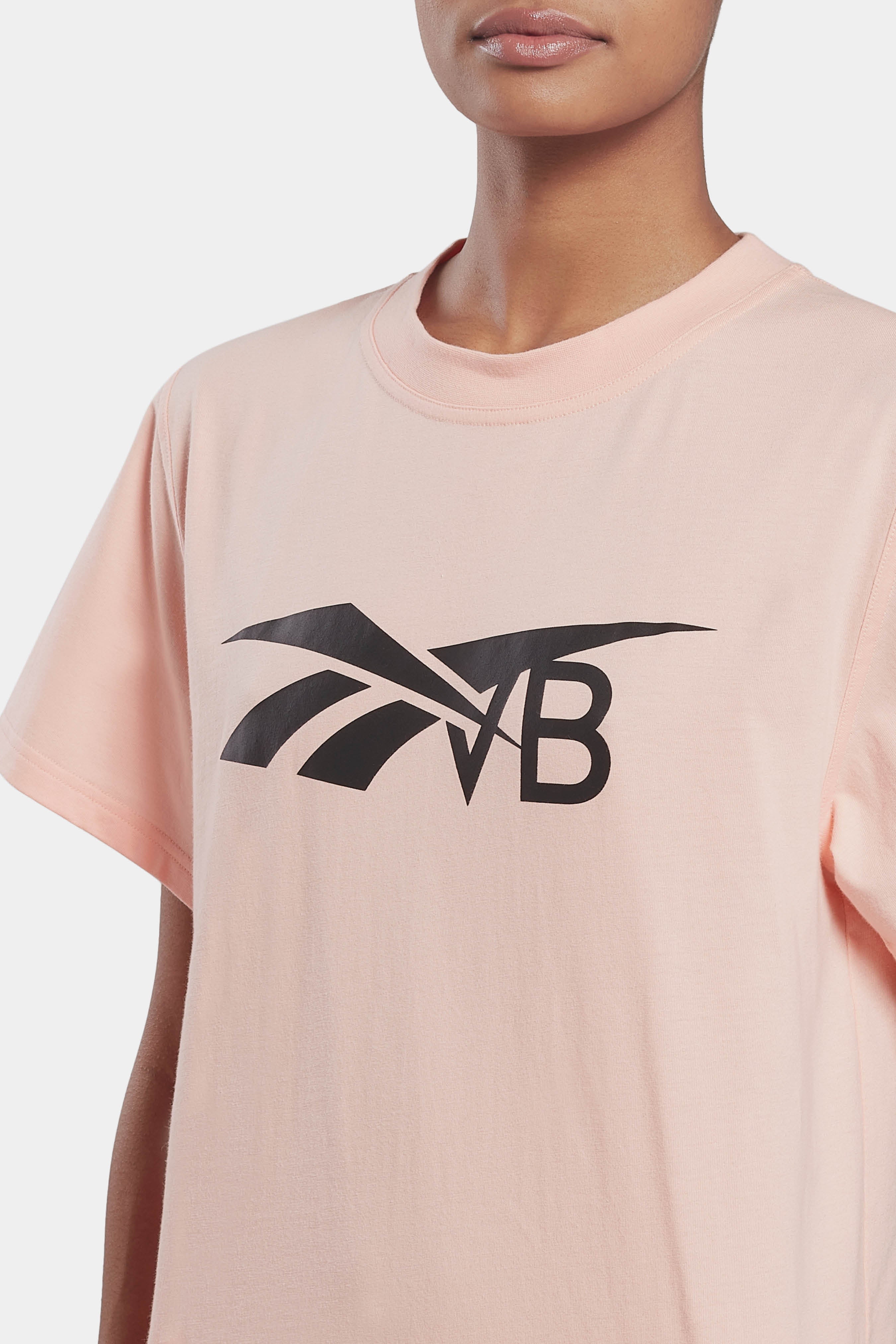 Coral Glow Reebok x Victoria Beckham Logo T-shirt