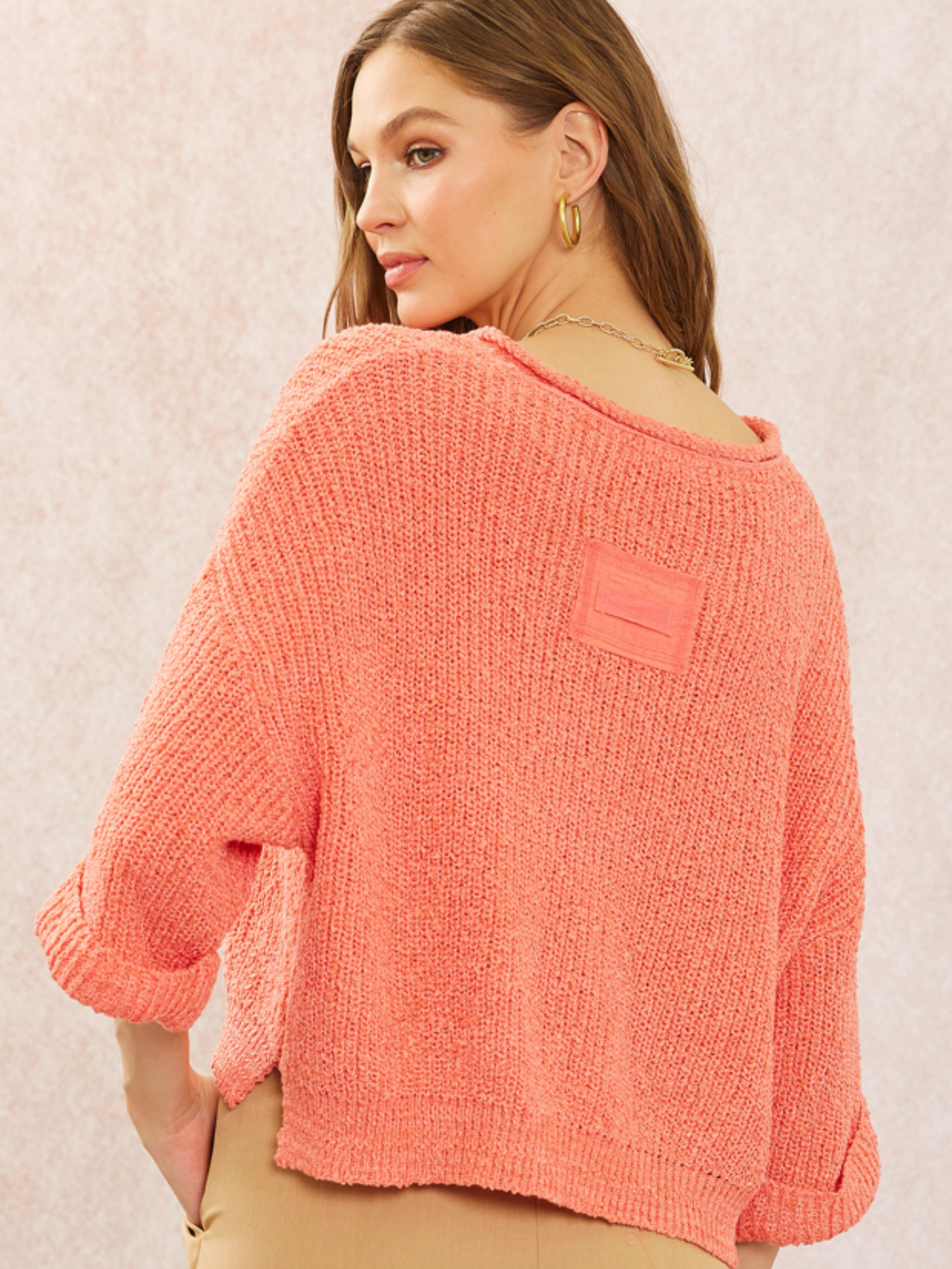 Coral Sweater for Daily Chic