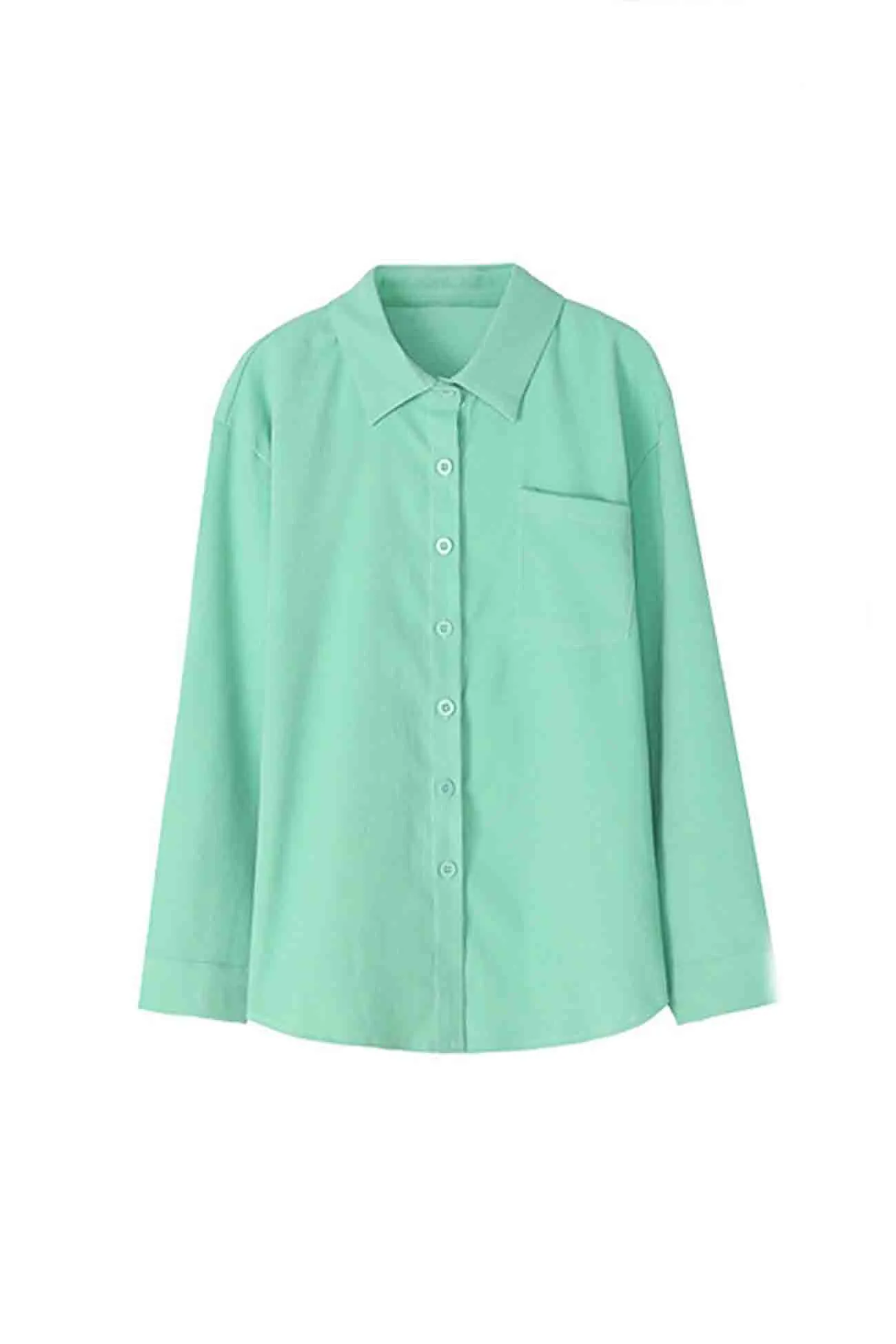 Fashionable Corduroy Button Up Blouse