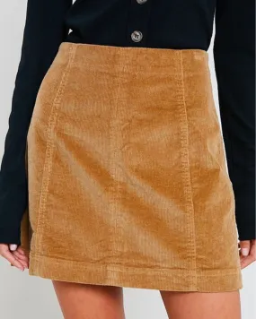 Taupe Corduroy Mini Skirt