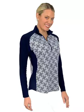 Corsican Chevron Long Sleeve Raglan Polo