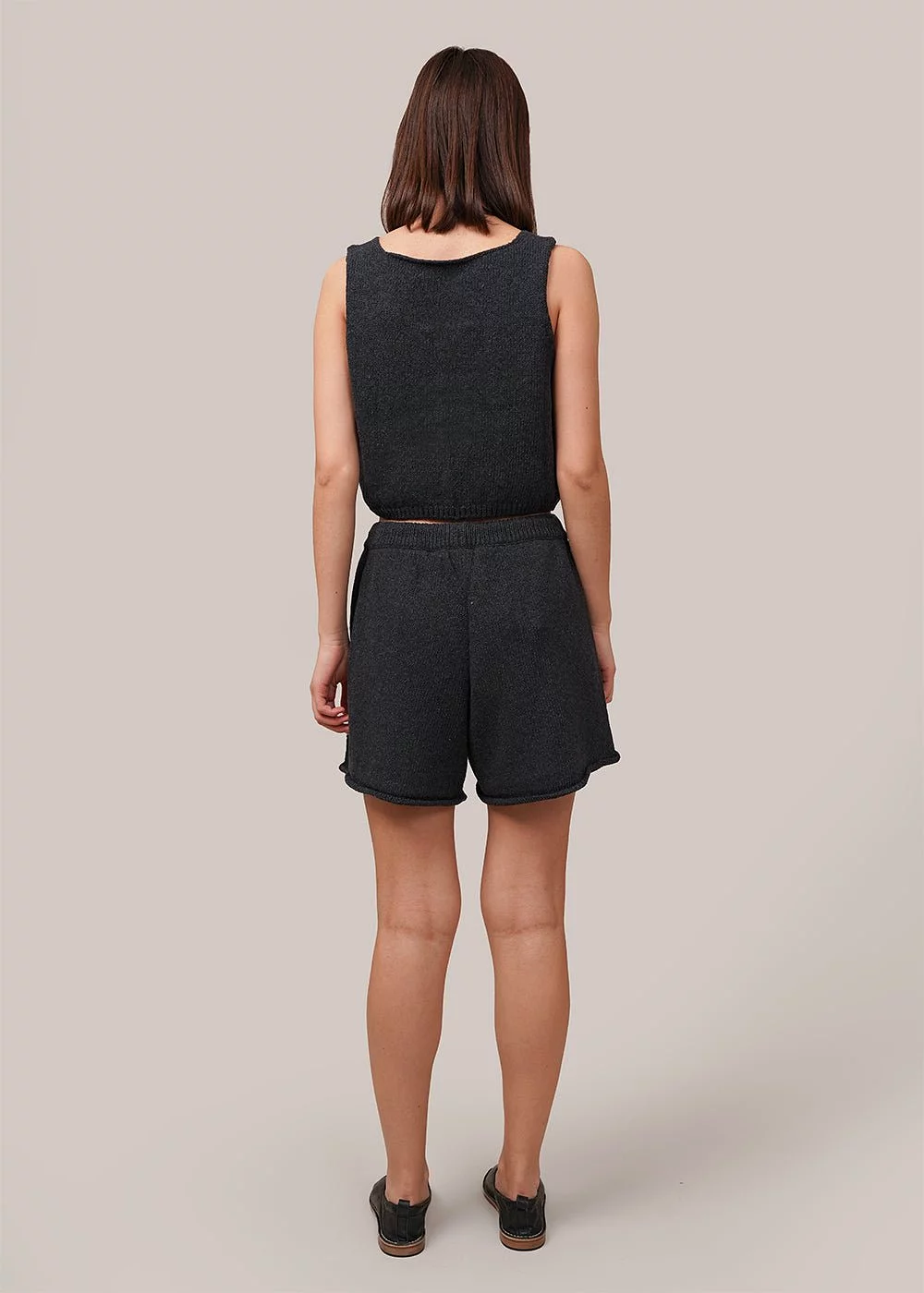 Cotton Waistcoat in Charcoal Heather