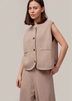 Cotton Waistcoat in Taupe