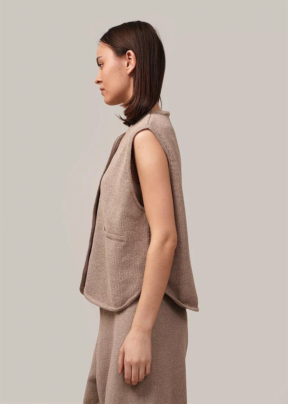 Cotton Waistcoat in Taupe