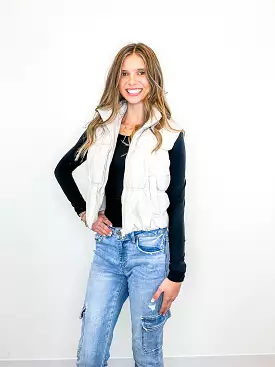 Cream Puffer Vest - Catalina