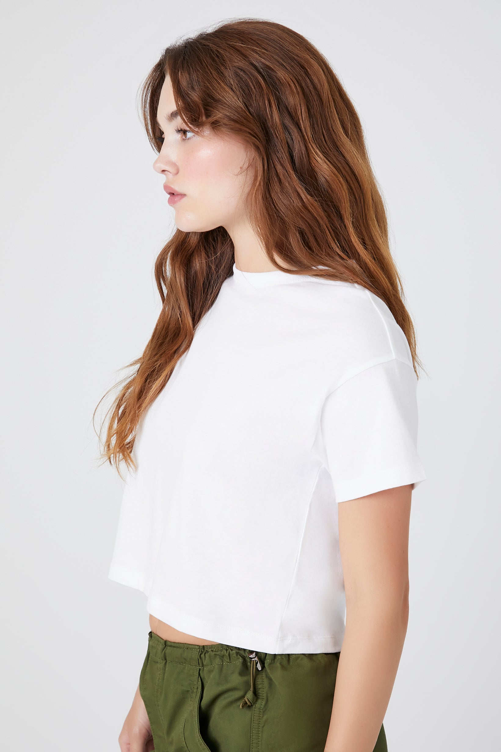 cropped crew neck tee