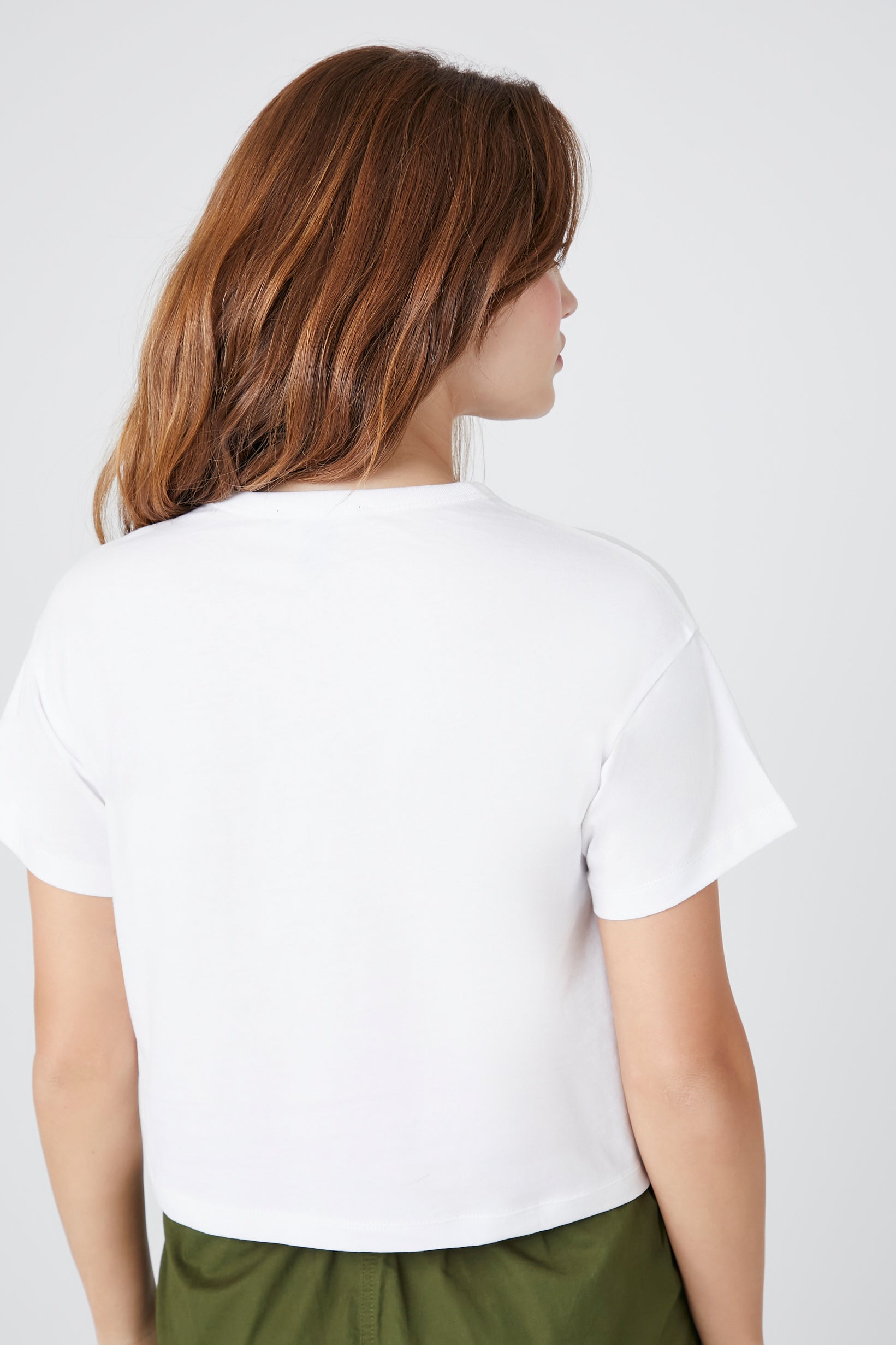 cropped crew neck tee