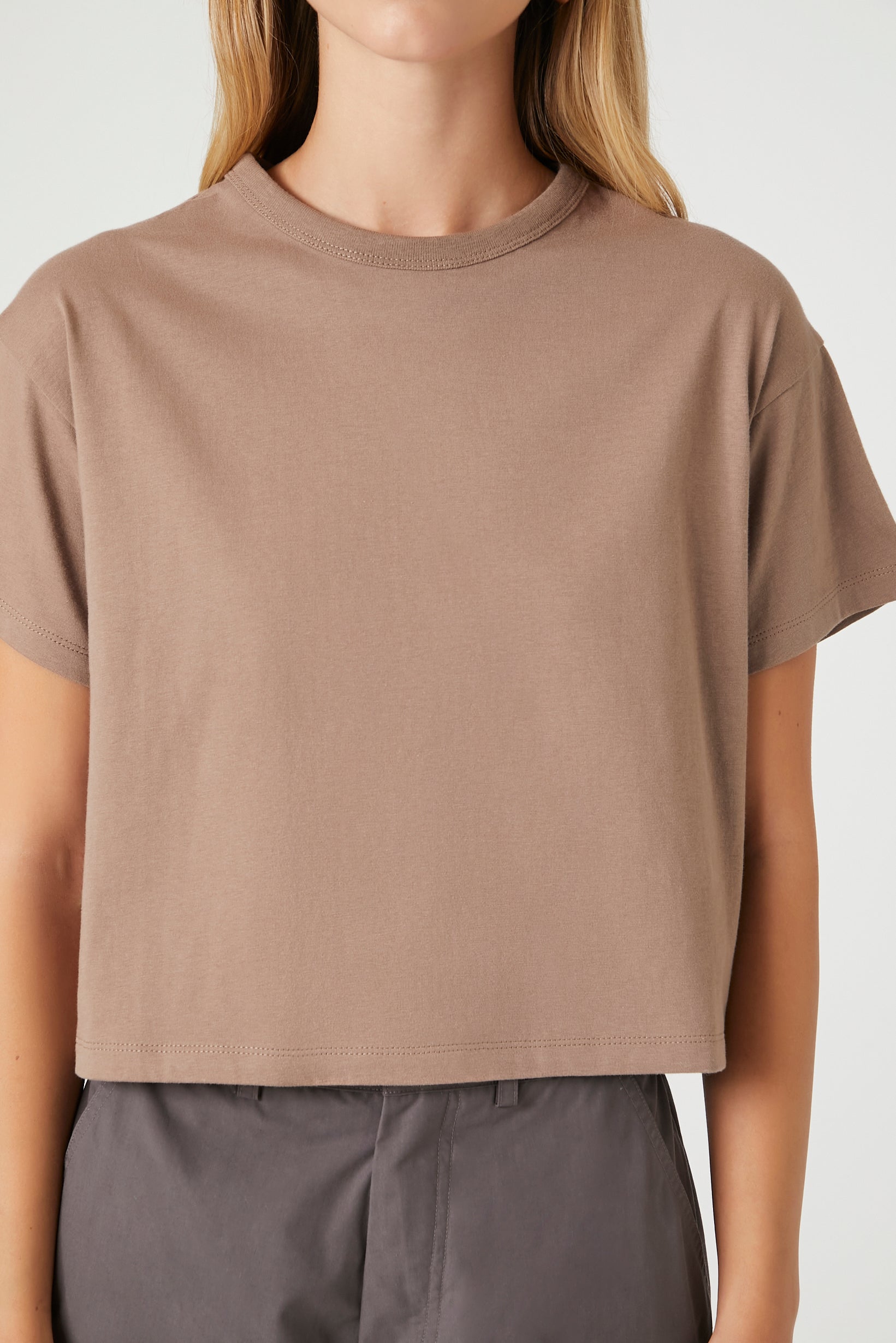 cropped crew neck tee