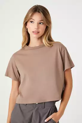 cropped crew neck tee