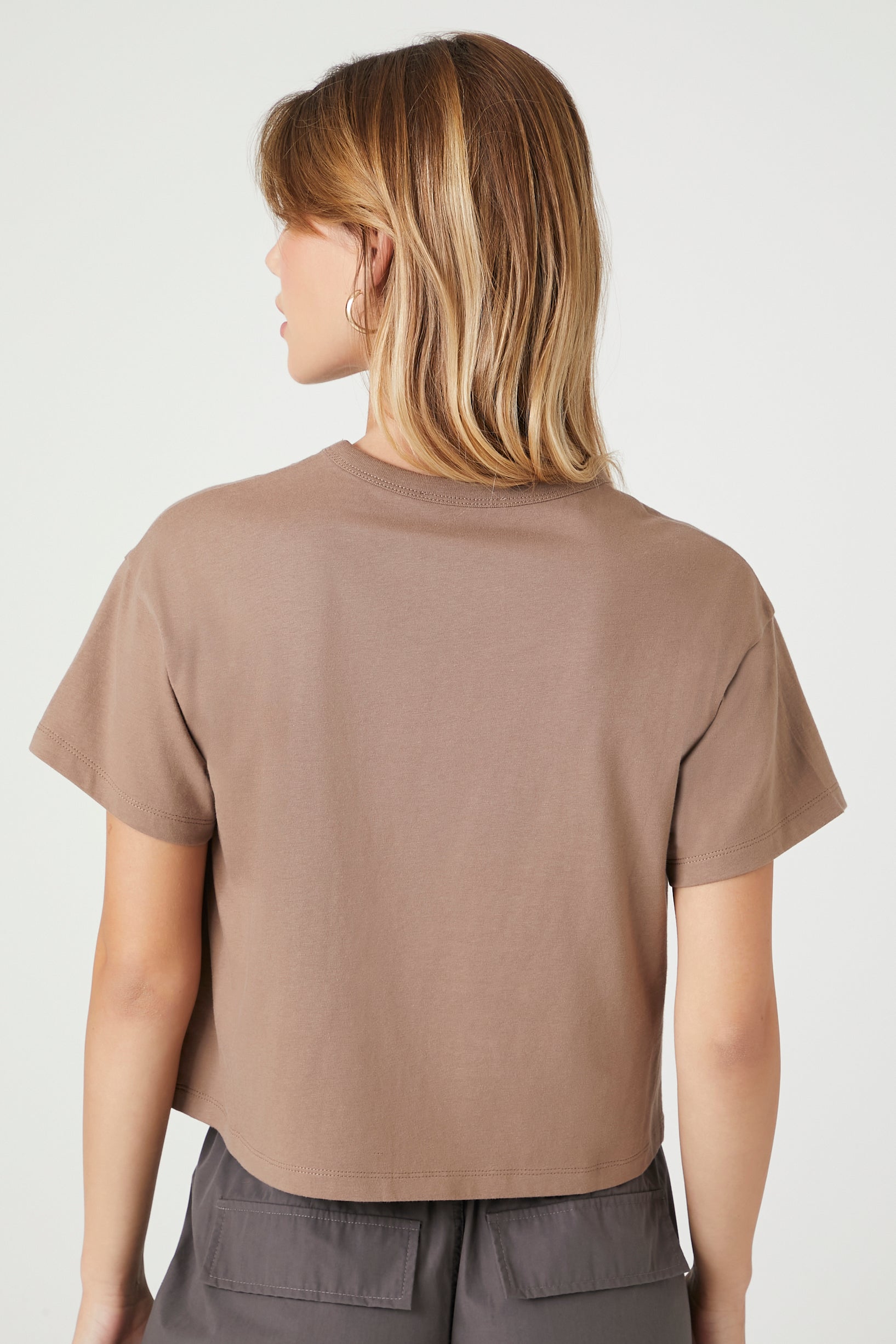 cropped crew neck tee