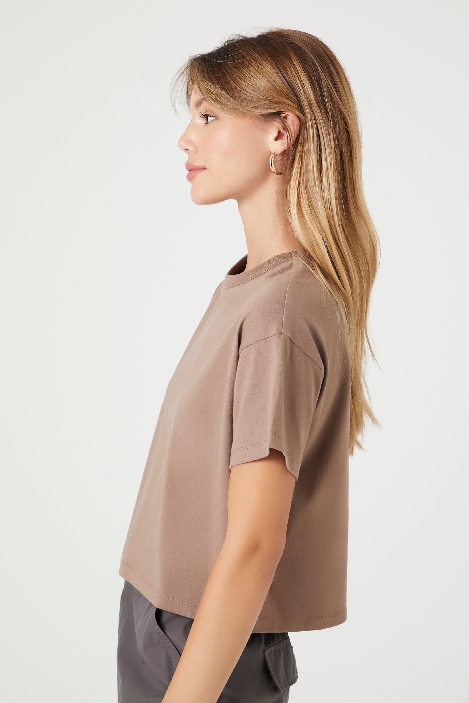 cropped crew neck tee