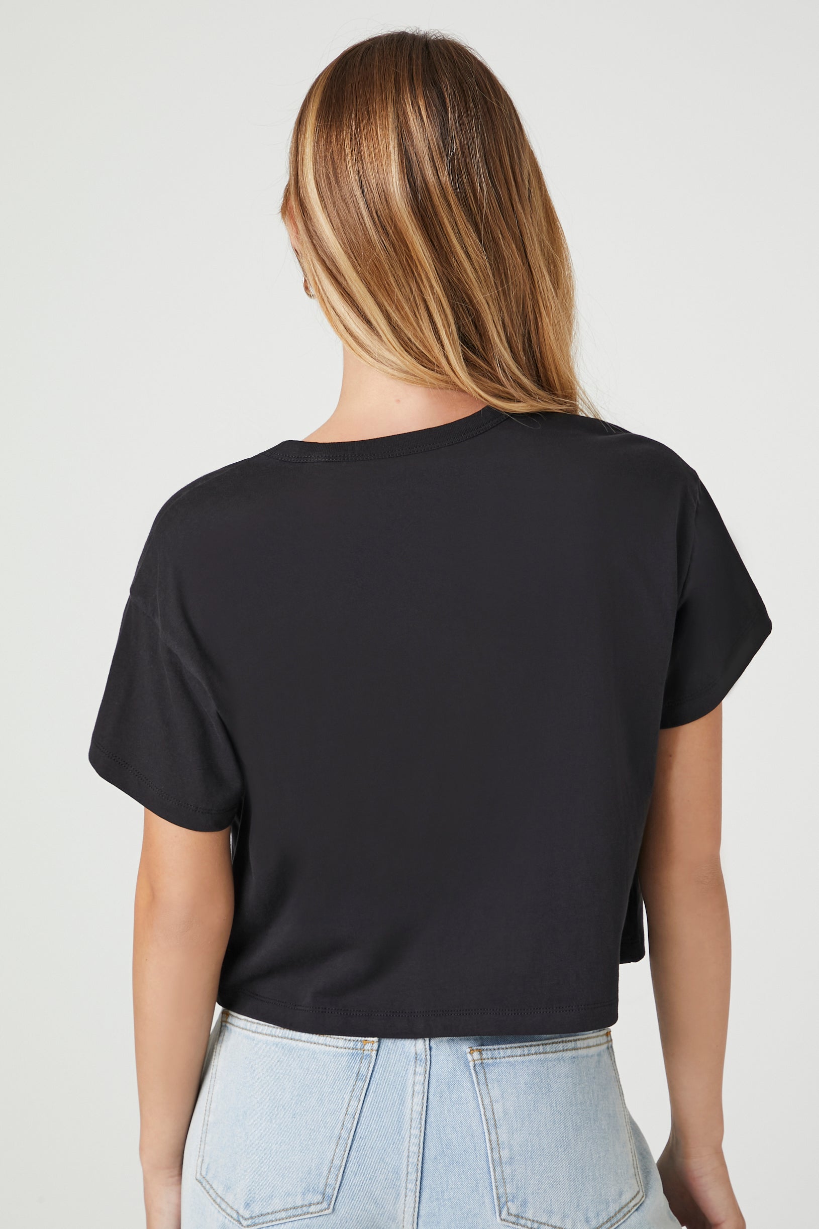 cropped crew neck tee