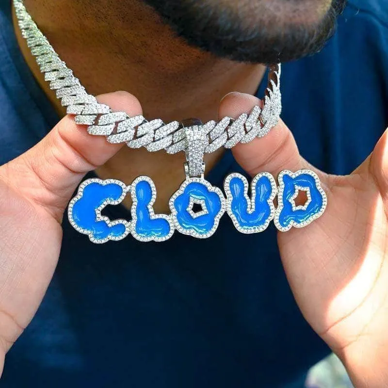 Personalized Name Necklace in Cloud Design