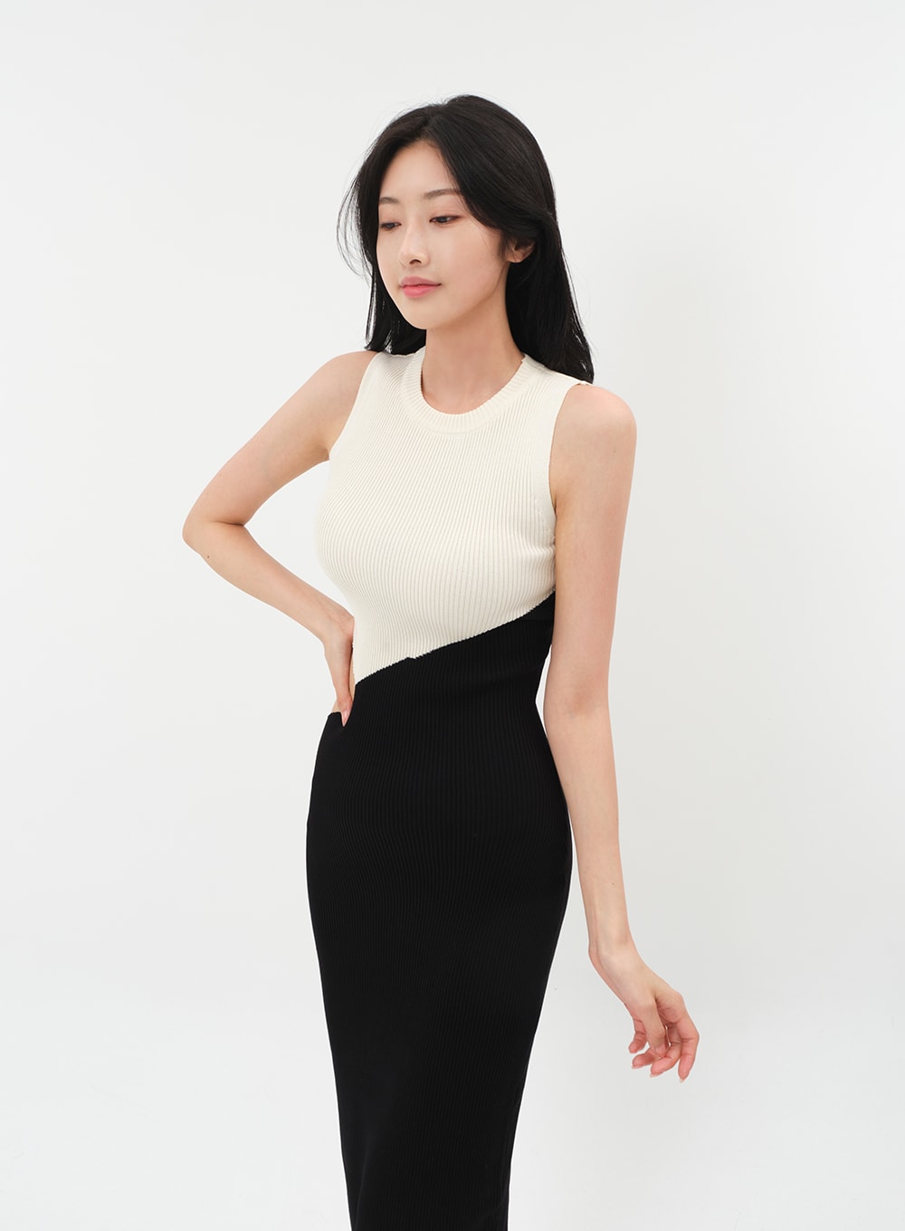 Cut Out Color Block Sleeveless Dress IM5 -Google SEO Improvement