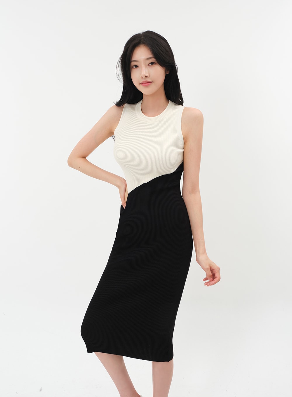 Cut Out Color Block Sleeveless Dress IM5 -Google SEO Improvement