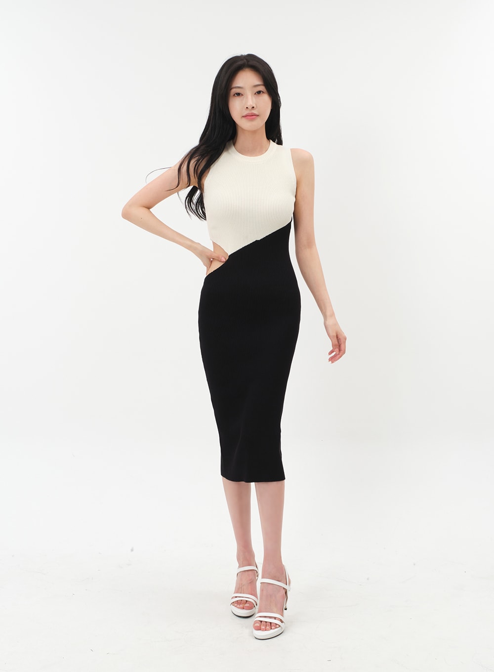 Cut Out Color Block Sleeveless Dress IM5 -Google SEO Improvement