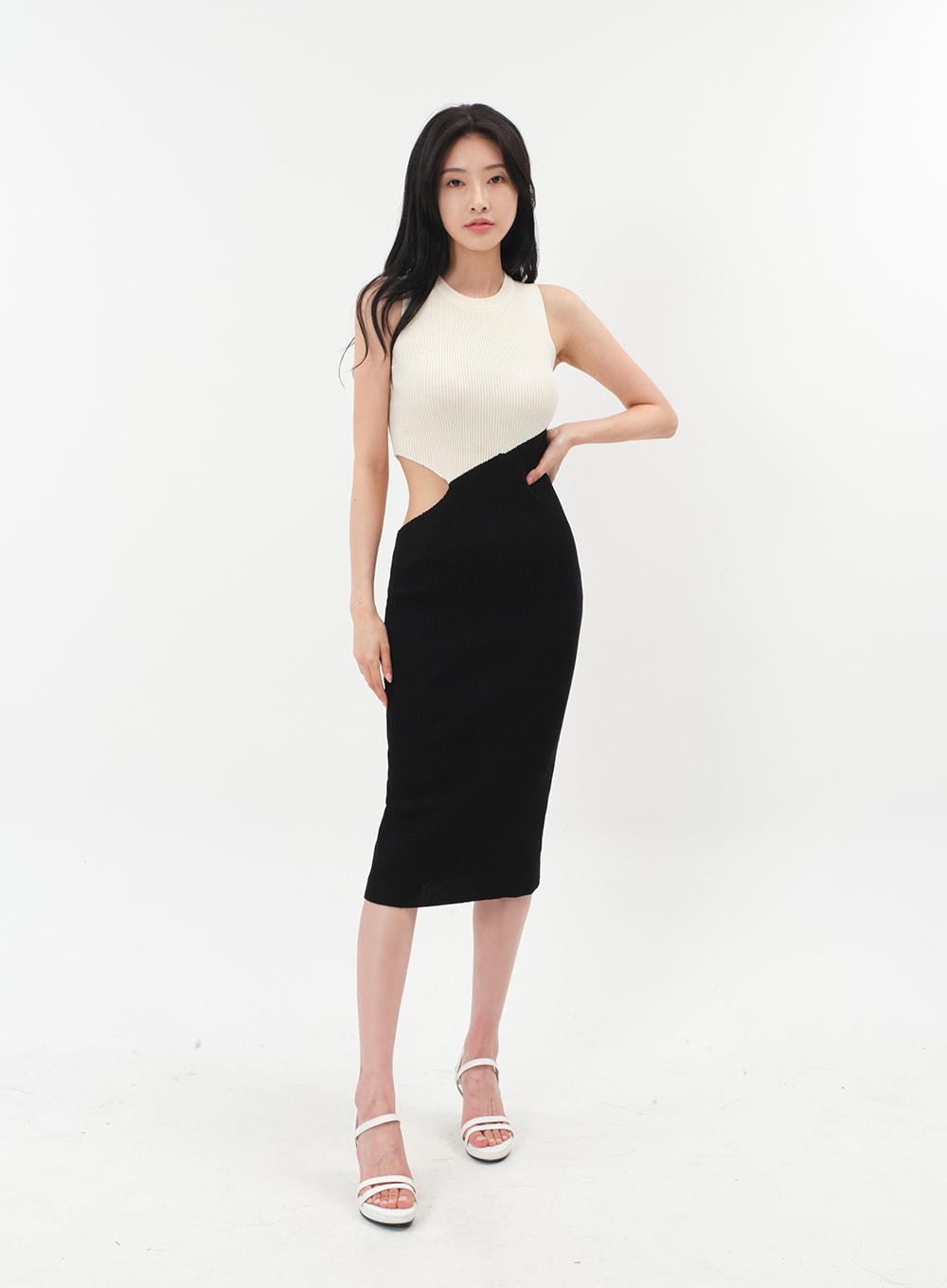 Cut Out Color Block Sleeveless Dress IM5 -Google SEO Improvement