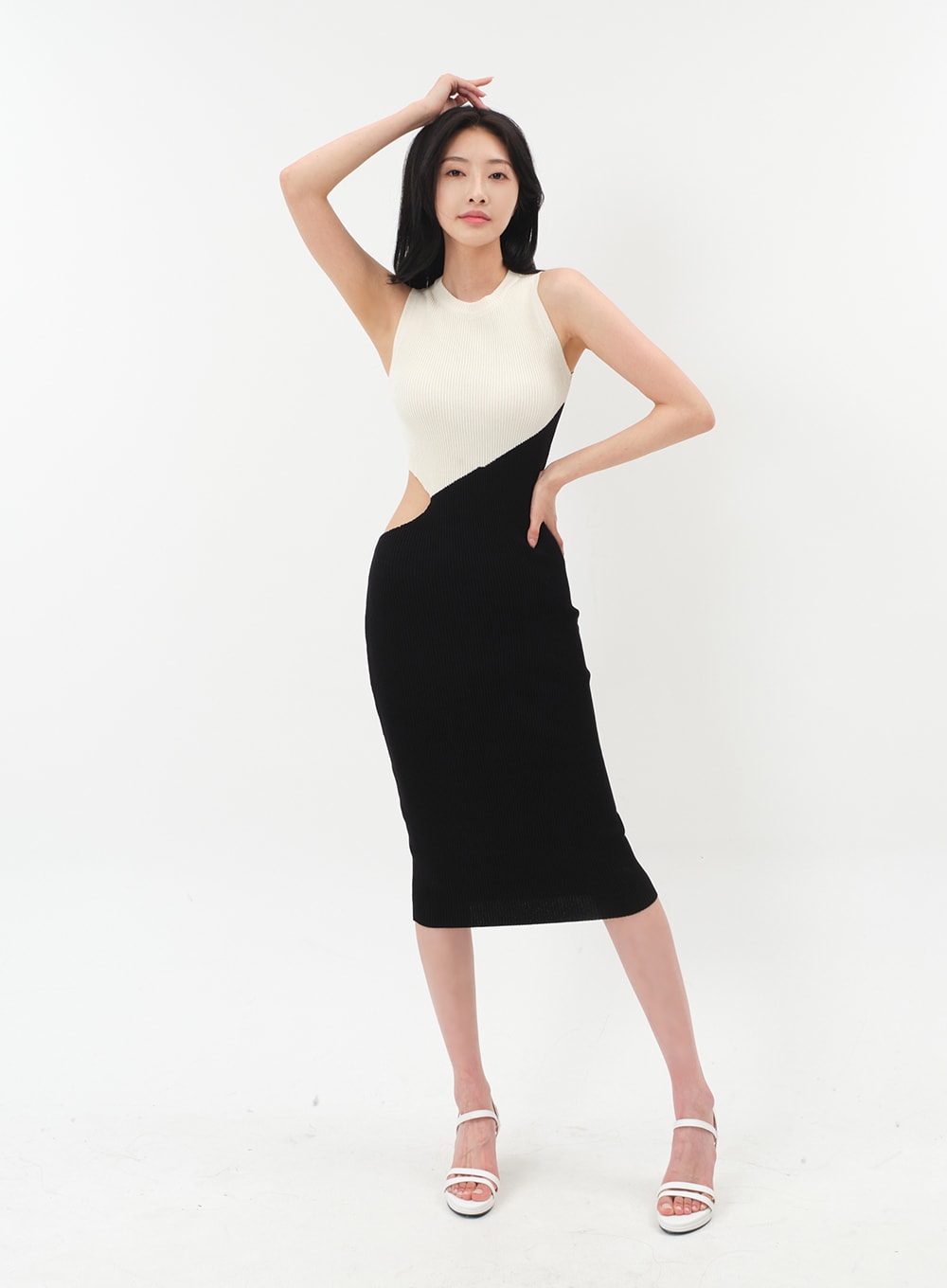 Cut Out Color Block Sleeveless Dress IM5 -Google SEO Improvement