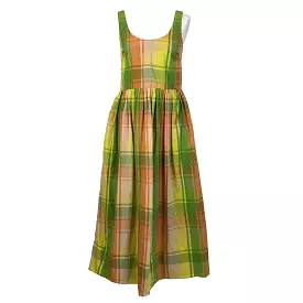 Daughter Lime Lemon Madras Cotton Maxi Dress XS