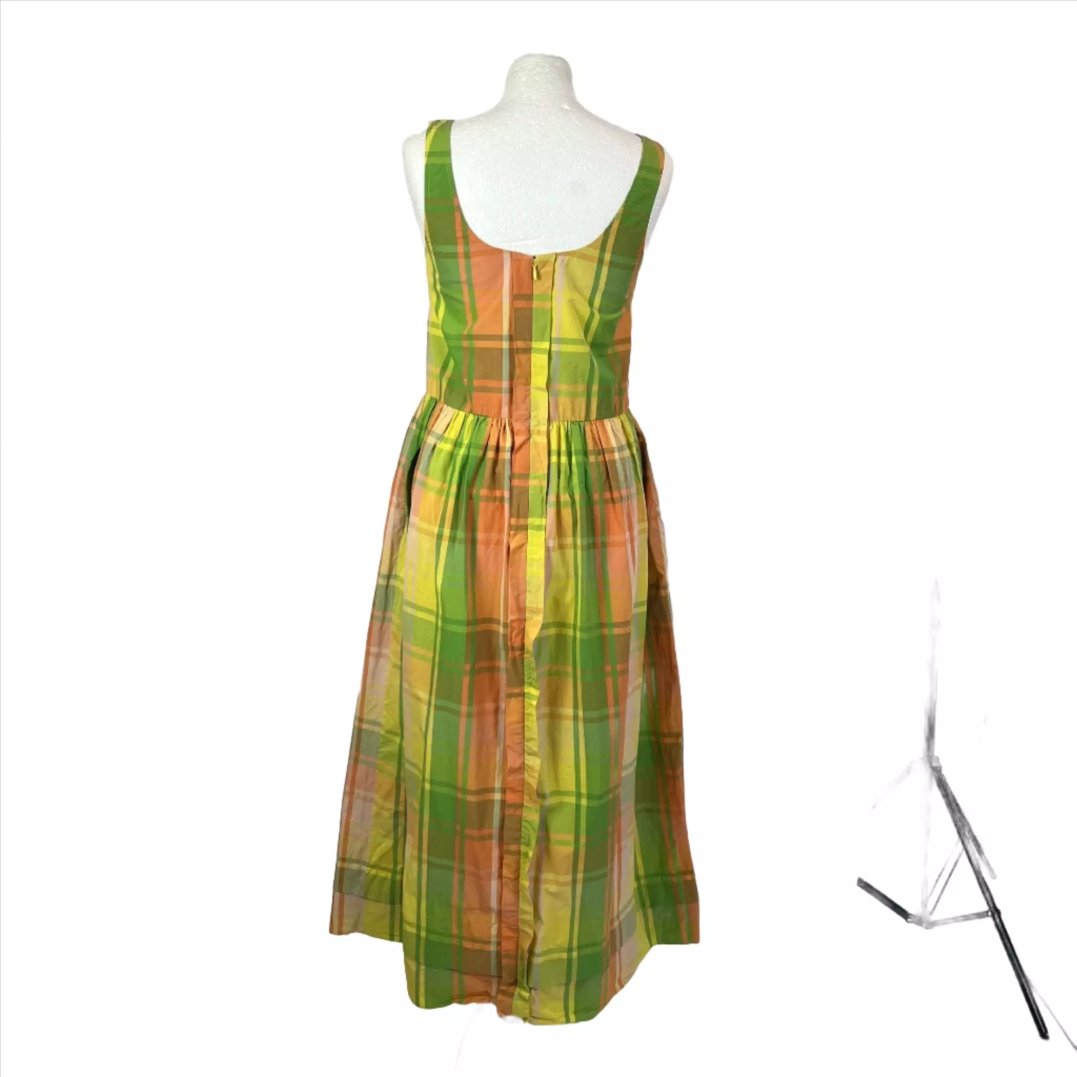 Daughter Lime Lemon Madras Cotton Maxi Dress XS