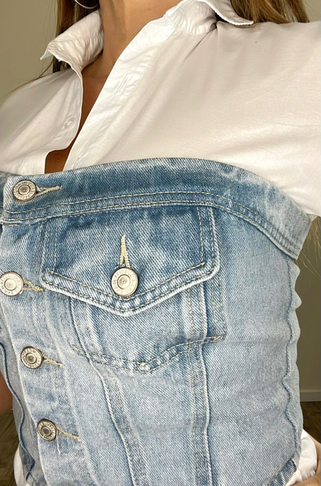 Denim corset