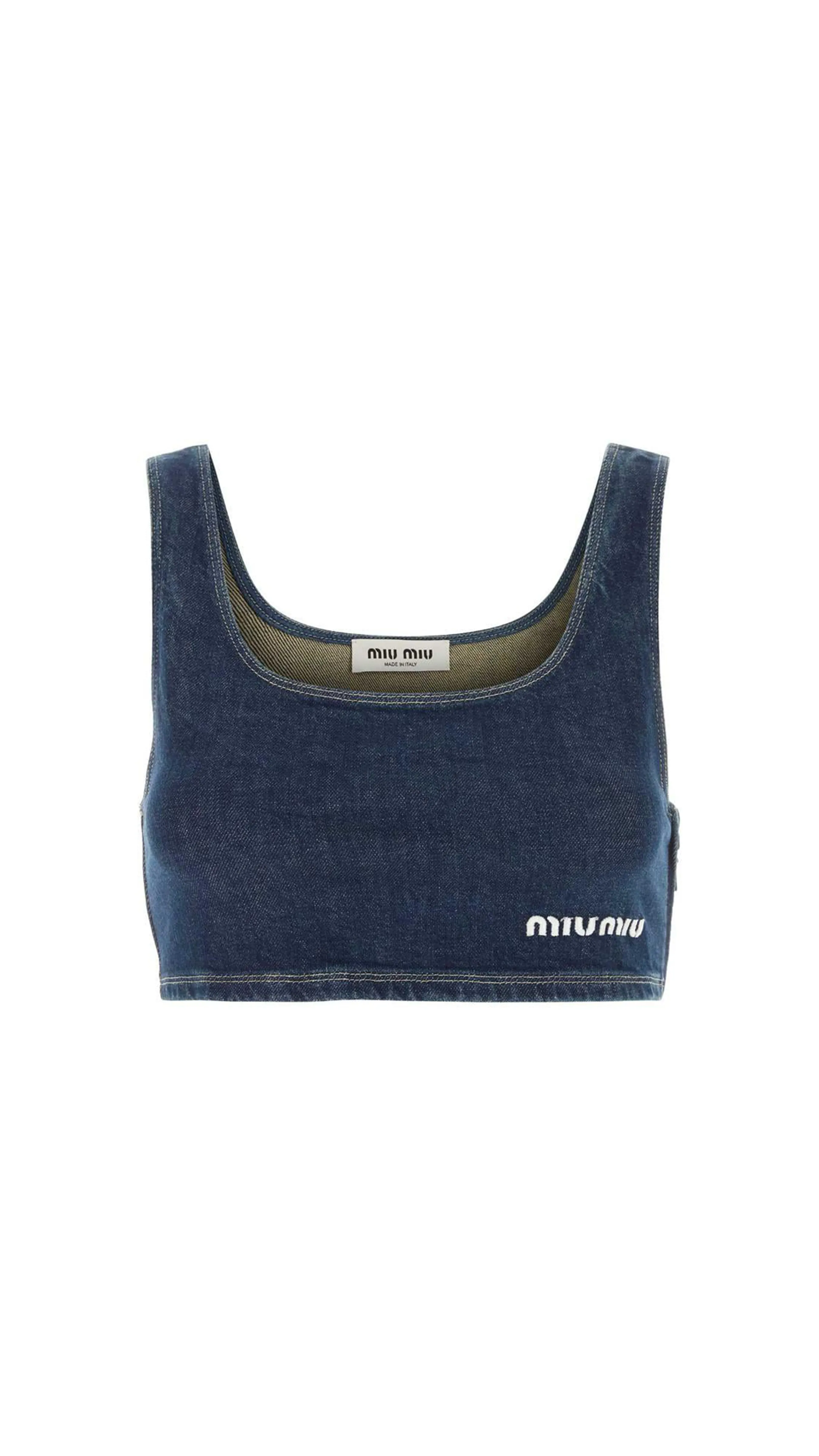 Medium Blue Denim Logo Top