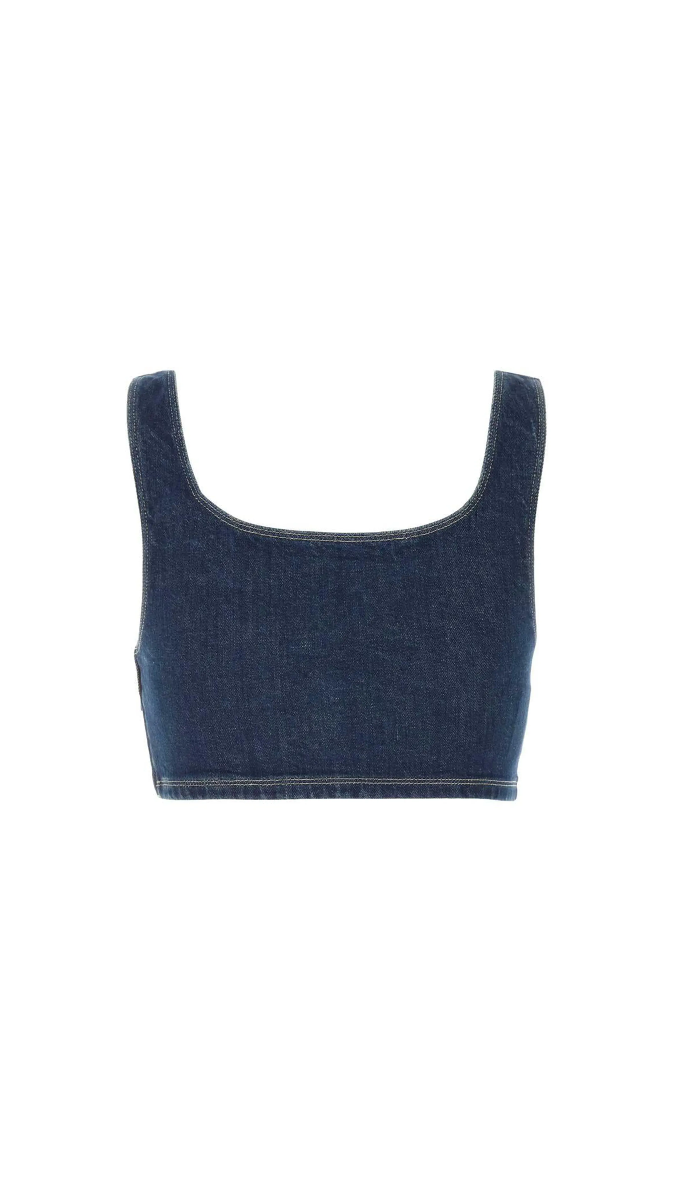 Medium Blue Denim Logo Top