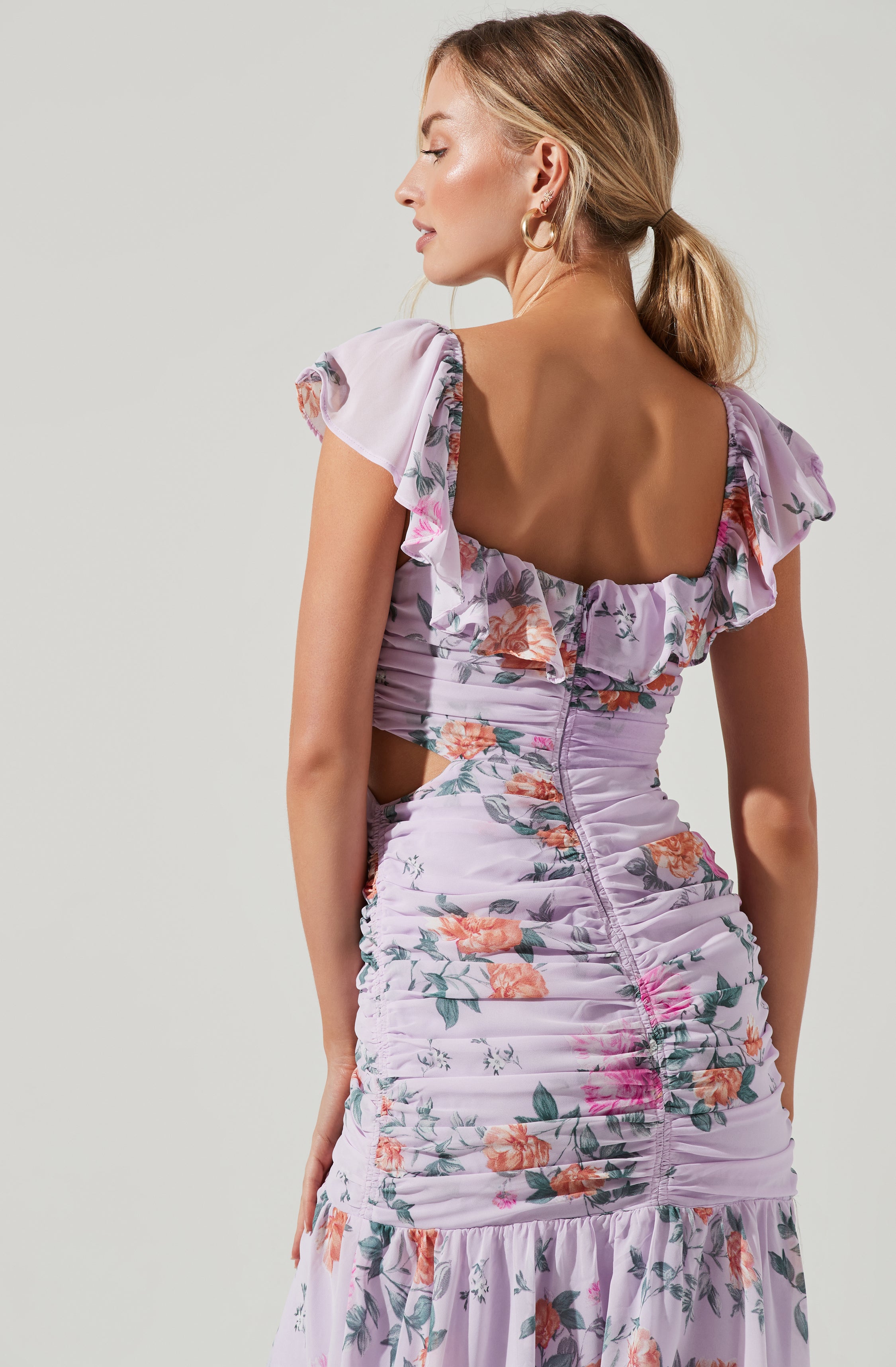 Devereaux Midi Dress Floral Cutout