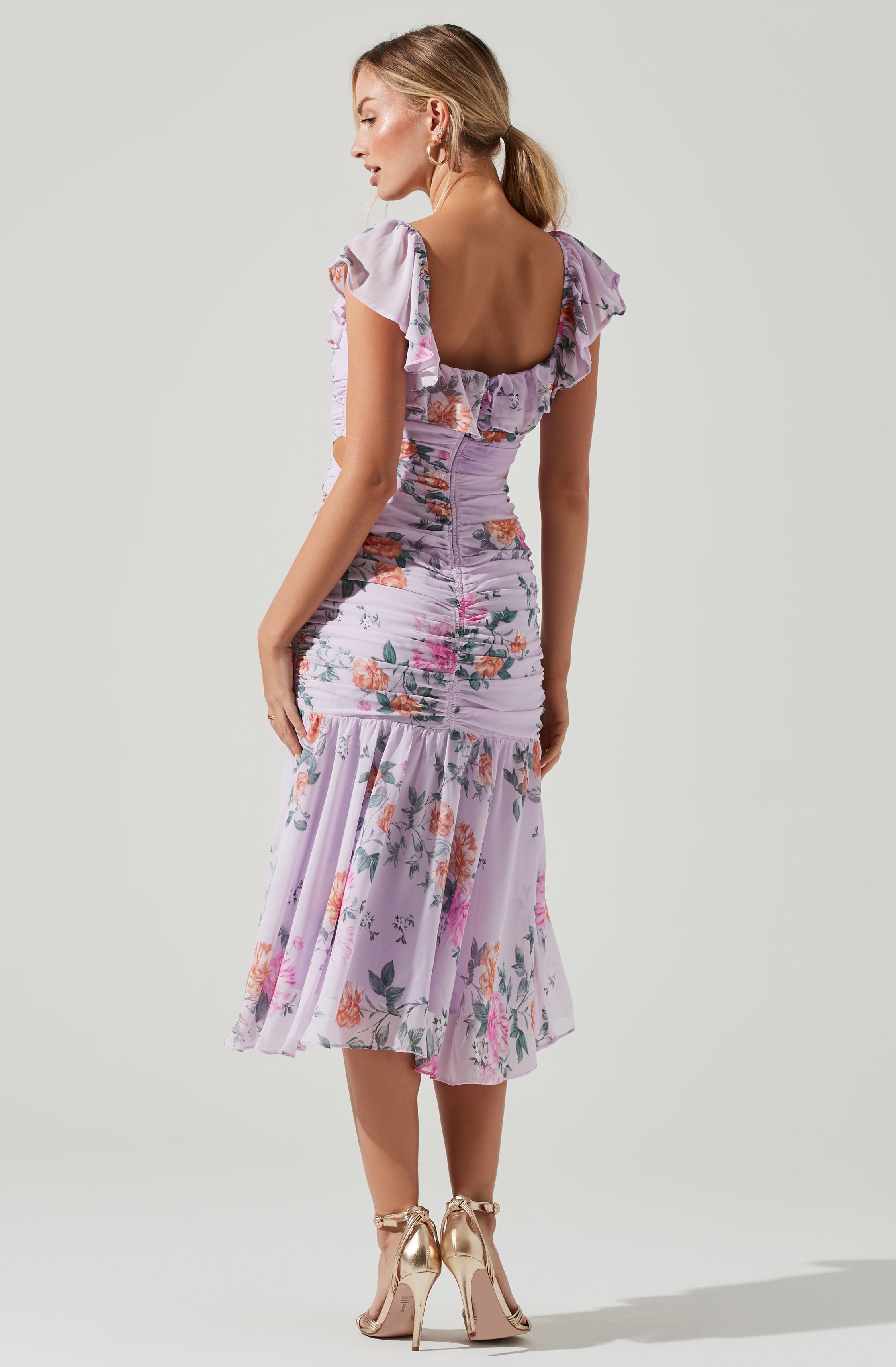 Devereaux Midi Dress Floral Cutout