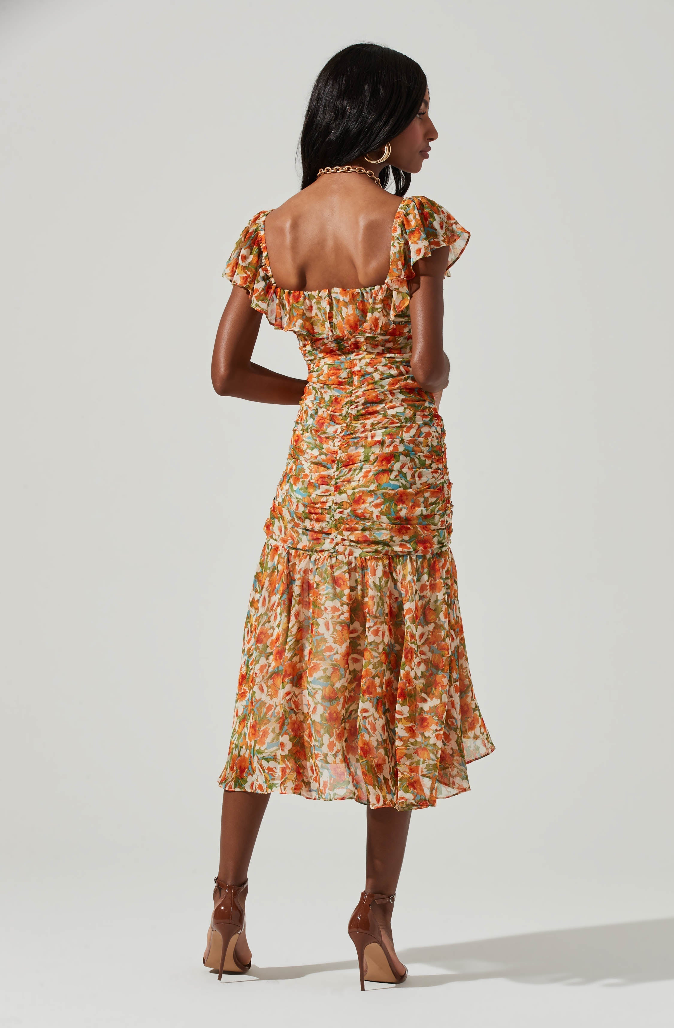 Devereaux Midi Dress Floral Cutout