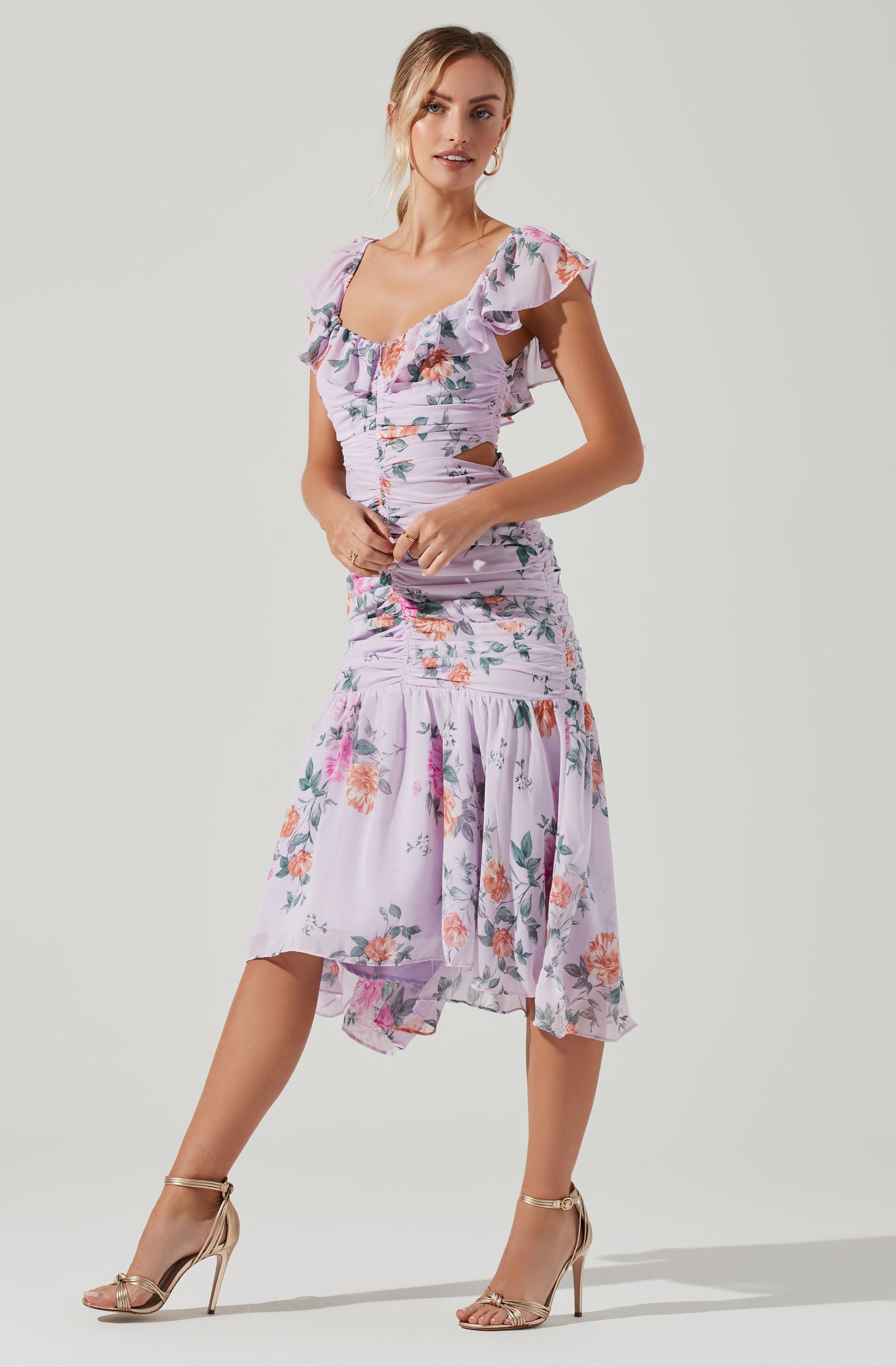 Devereaux Midi Dress Floral Cutout